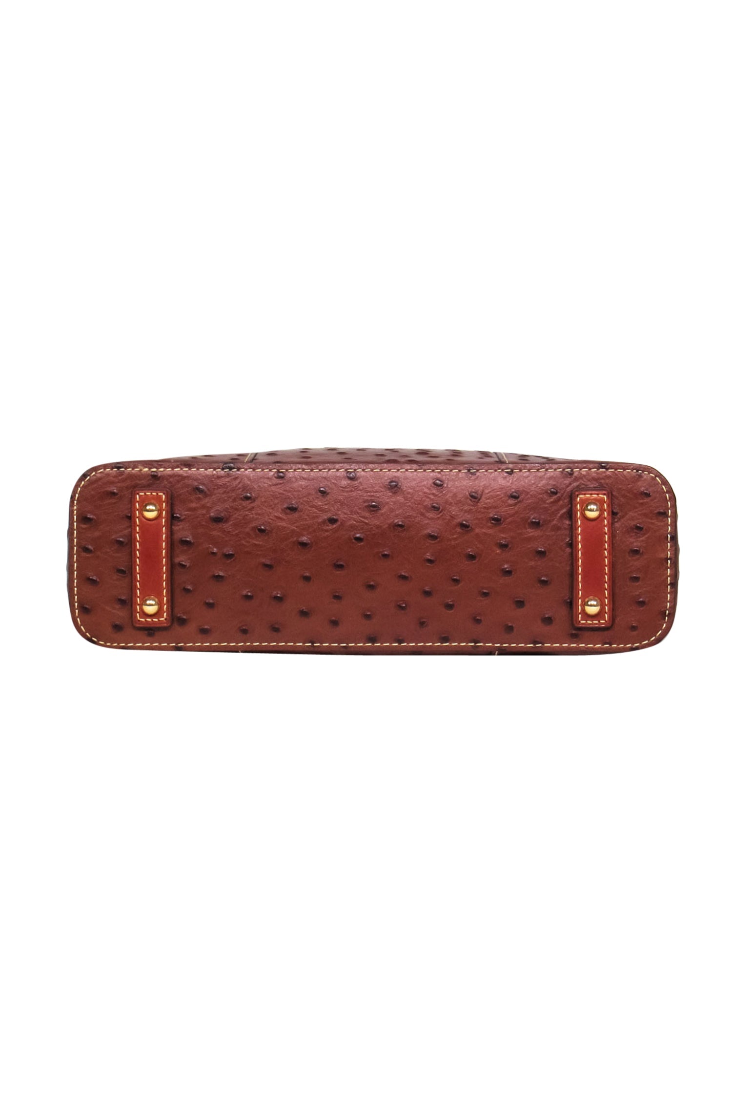 Dooney & Bourke - Stunning Brown Ostrich Leather Shoulder Zipper Tote