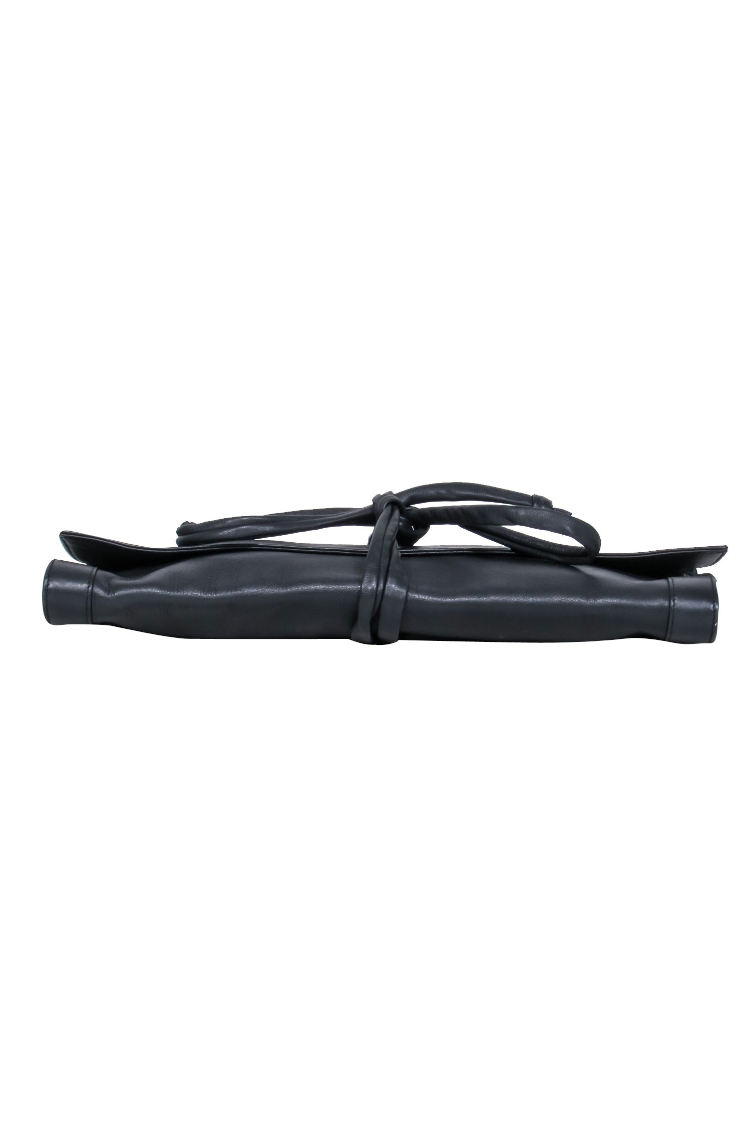 Barneys New York Black Foldover Tie - Strap Clutch: A Style Essential