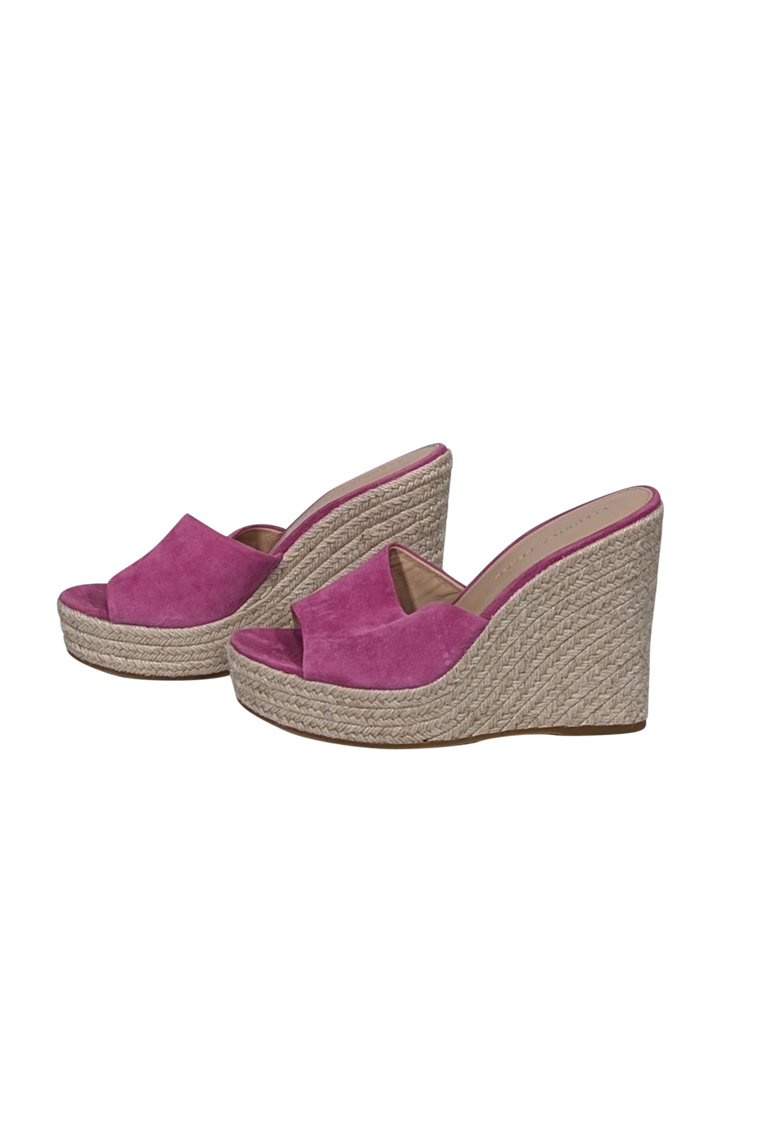 Veronica Beard Pink Suede Espadrille Wedge Mules - Size 8.5 - Chic Summer Footwear