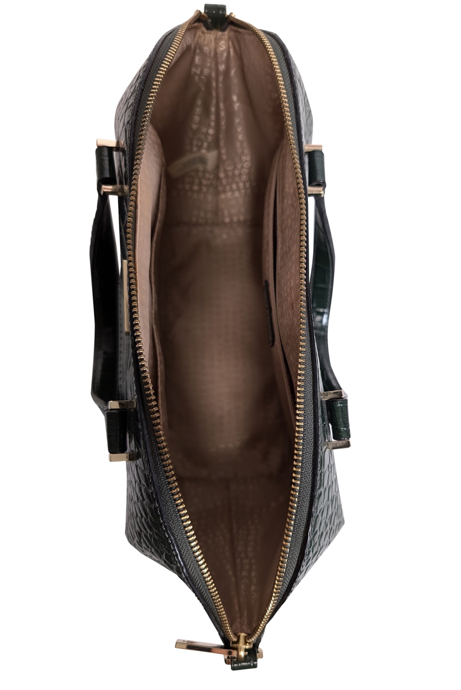 Kate Spade's Stunning Dark Green Croc-Embossed Patent Leather Handbag