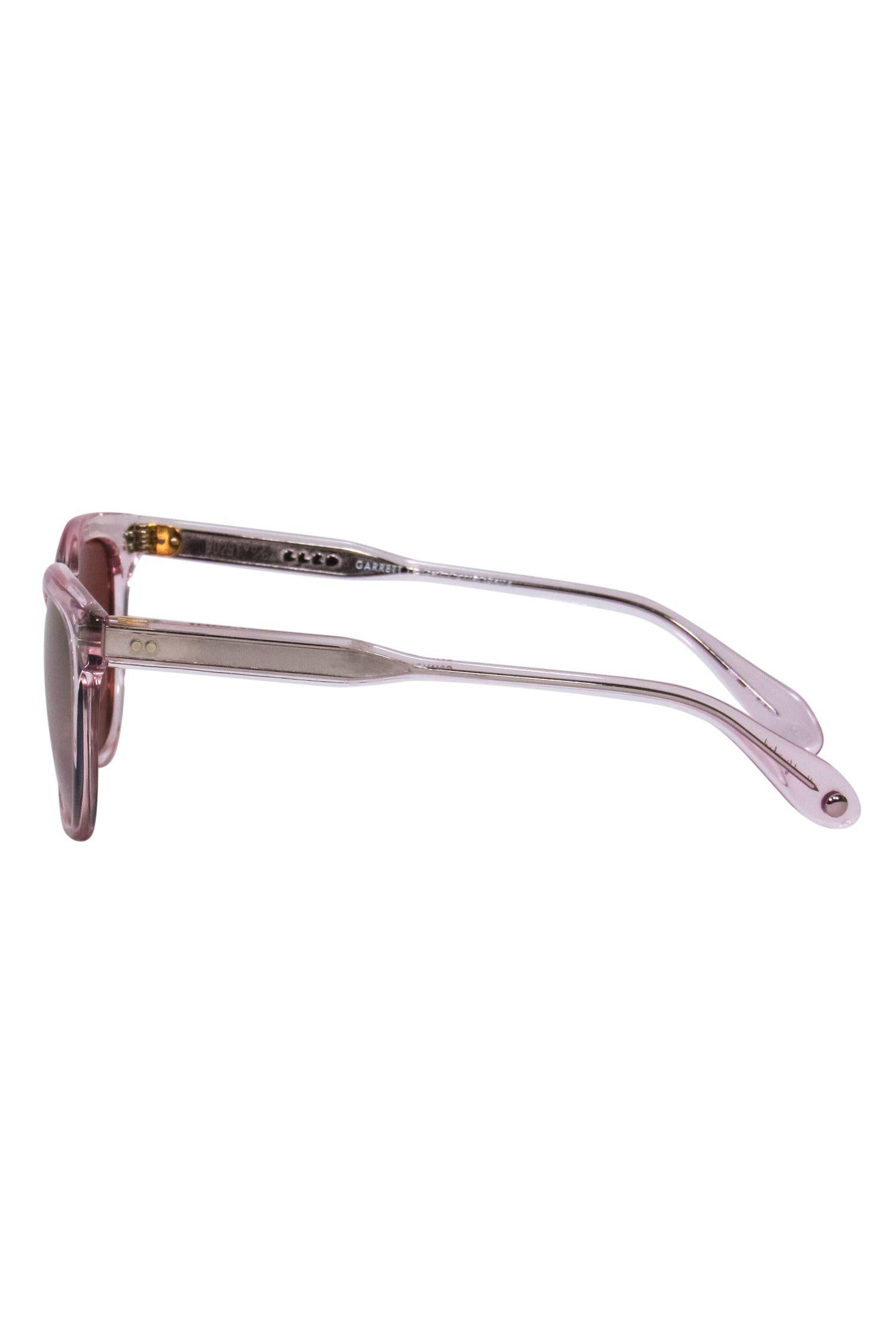 Garrett Leight Pink Iridescent Wayfarer Sunglasses - Beach-Ready Glam!