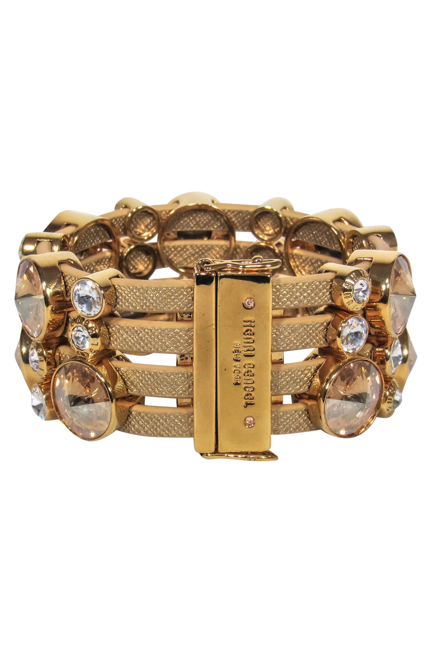 Henri Bendel's Glittering Gold Bubble Rhinestone Cuff Bracelet