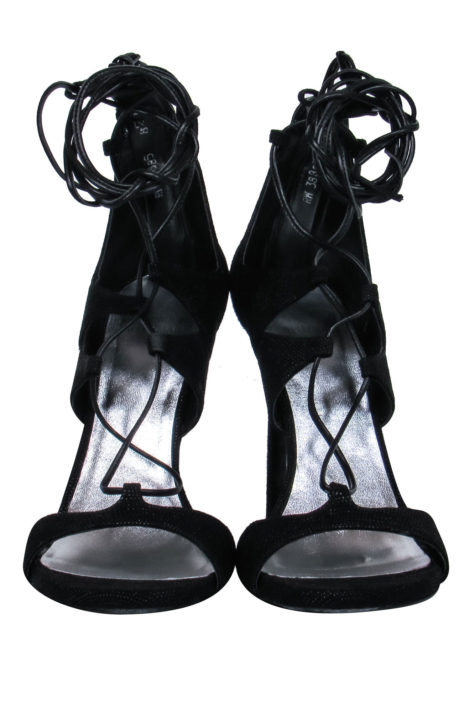 Stuart Weitzman Black Strappy Heels - Size 8.5: Party-Ready Glam!