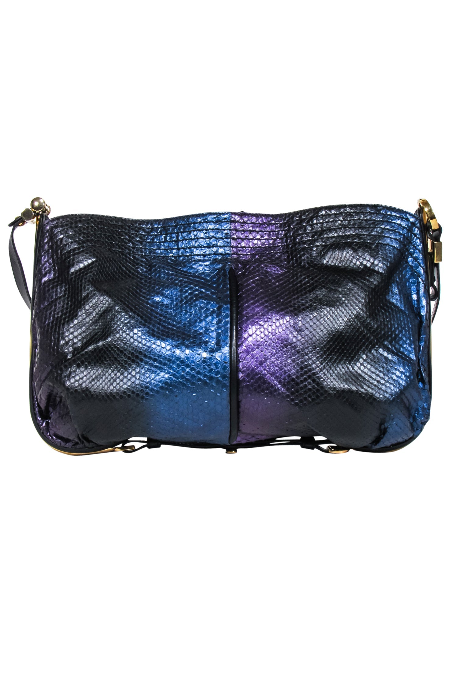 Jimmy Choo - Stunning Purple, Blue & Black Metallic Python Shoulder Bag