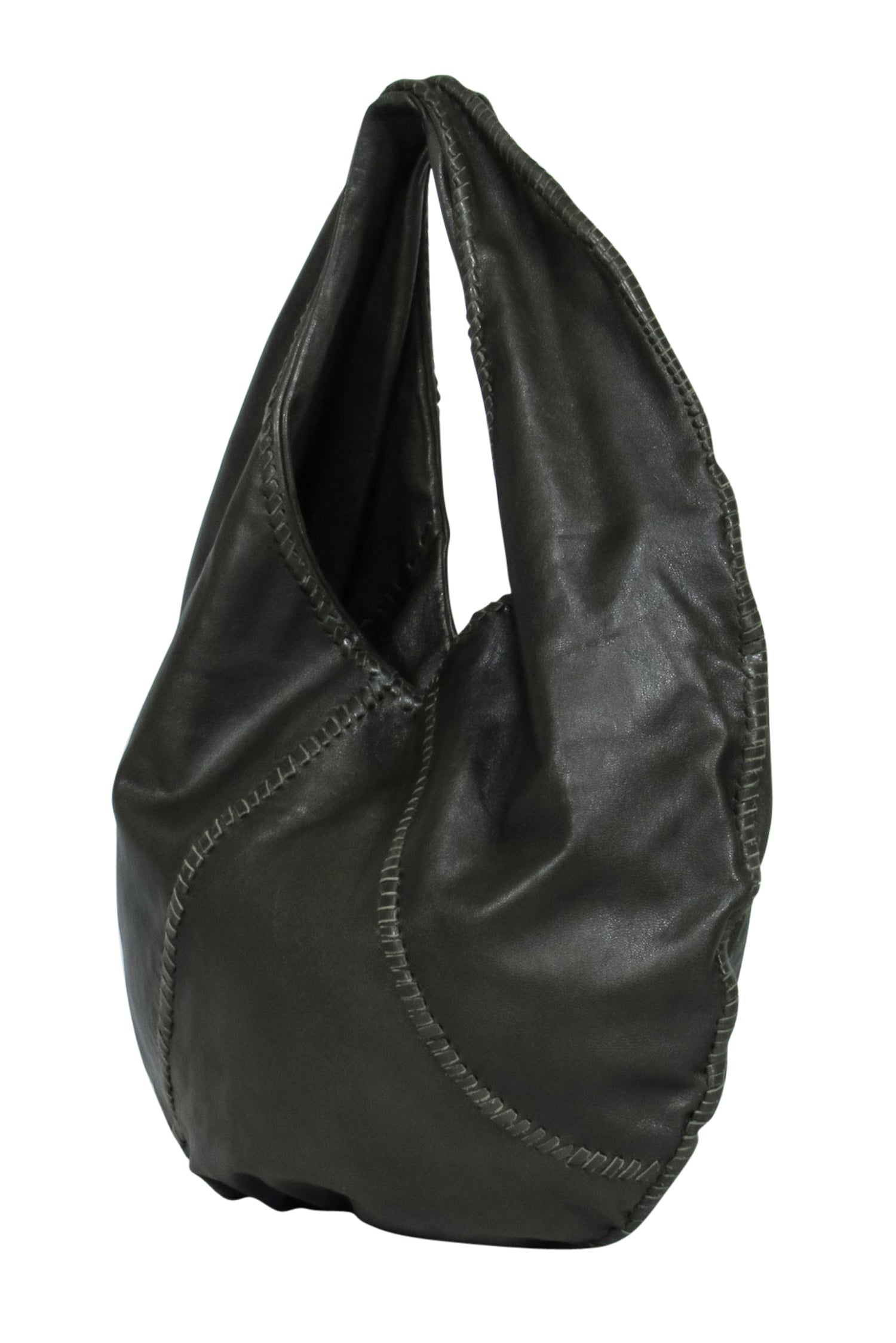 Arieas Olive Green Leather Bohemian Hobo Bag