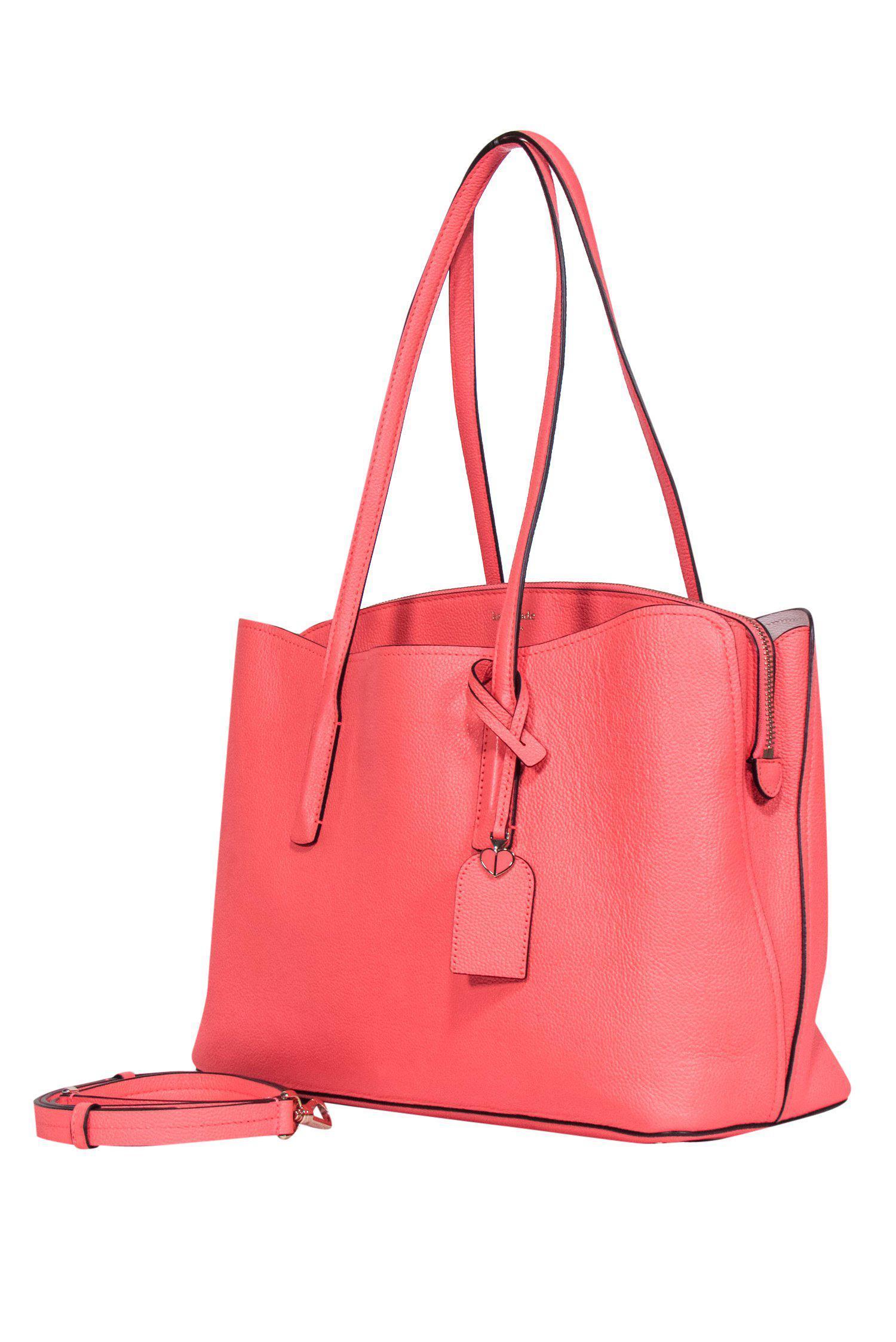 Kate Spade Coral Large Pebbled Leather Satchel - A Bold Fashion Statement