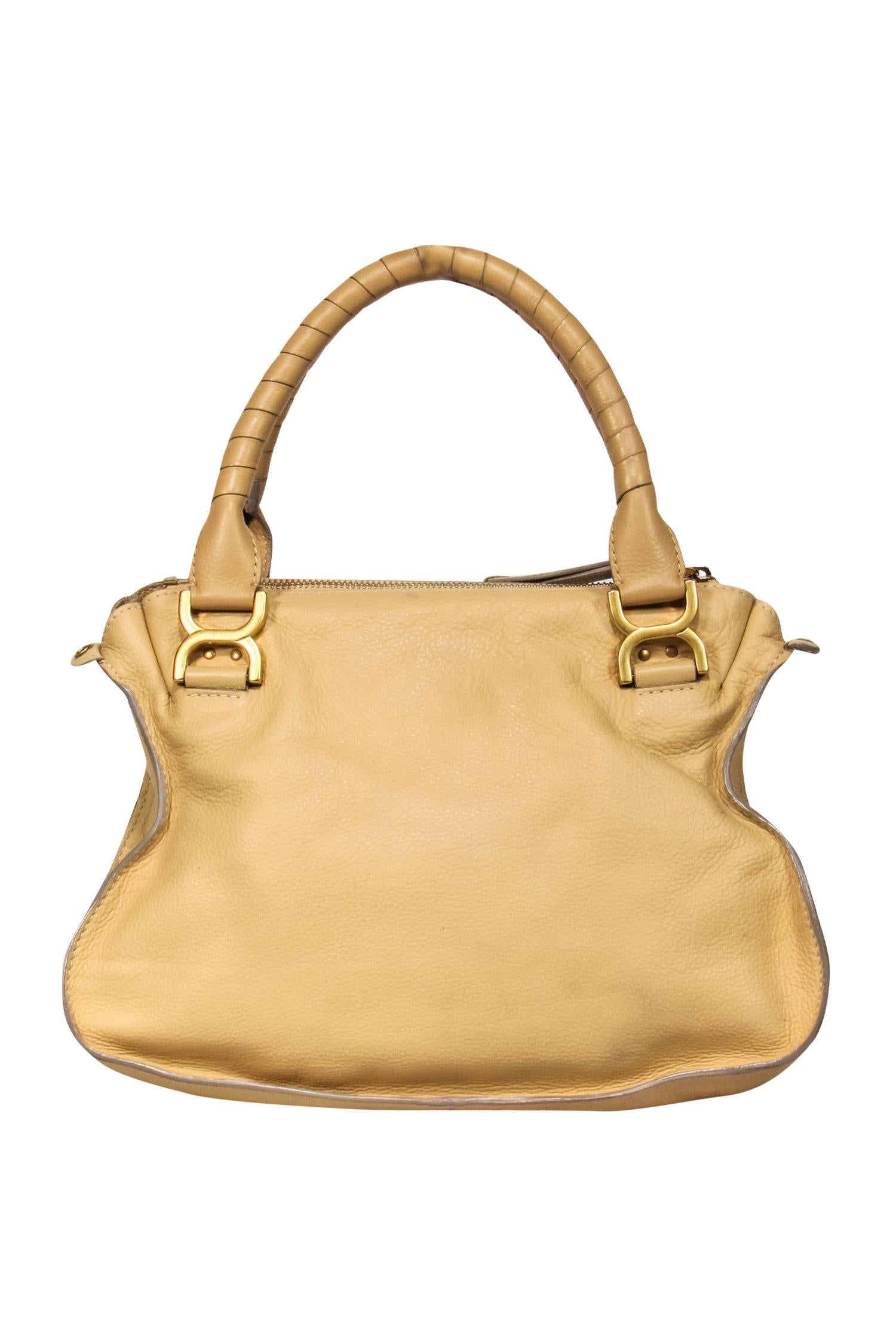 Chloe - Gorgeous Light Yellow Pebbled Leather Marcie Convertible Satchel