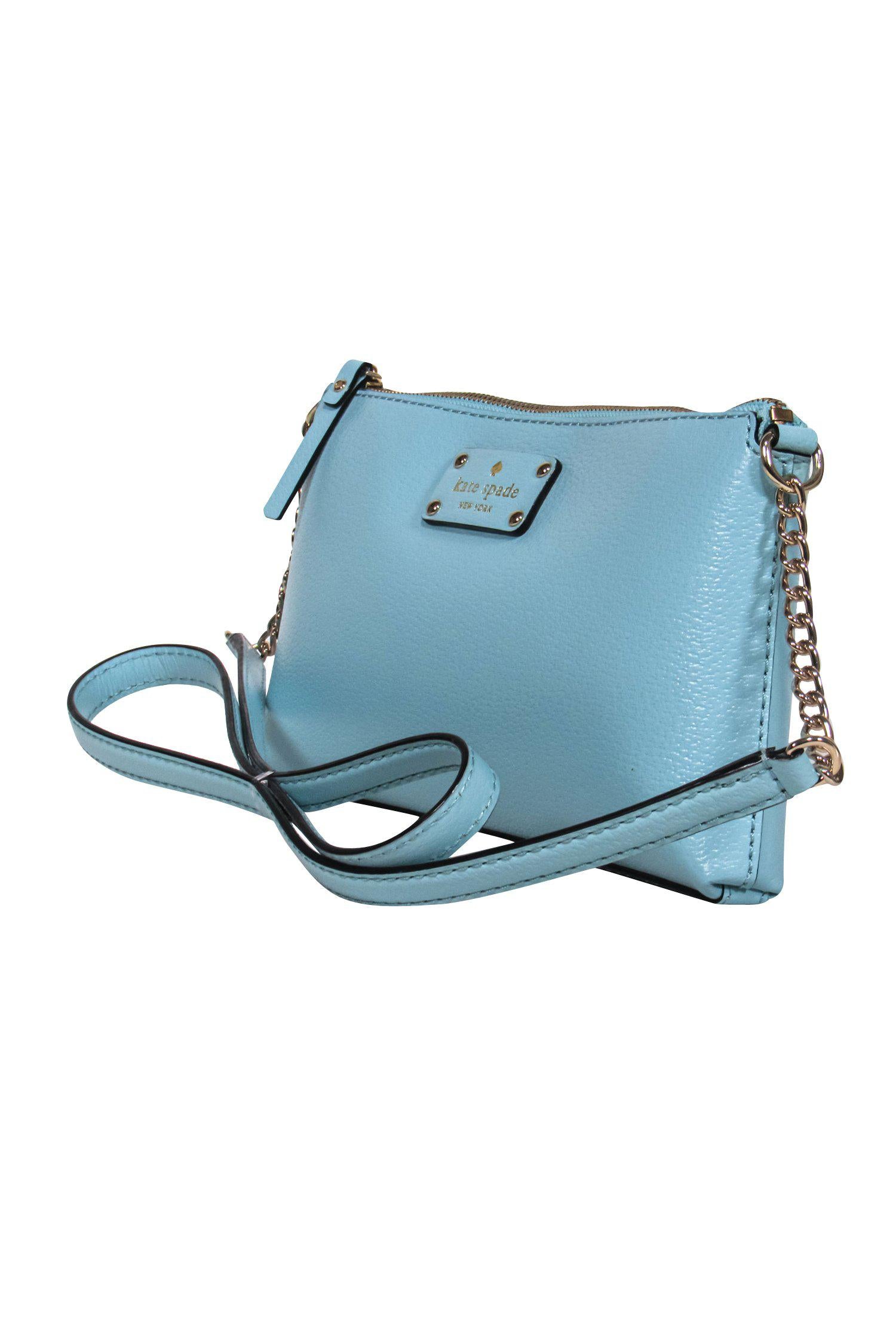 Kate Spade Robin Egg Blue Pebbled Leather Declan Crossbody - A Pop of Spring Color