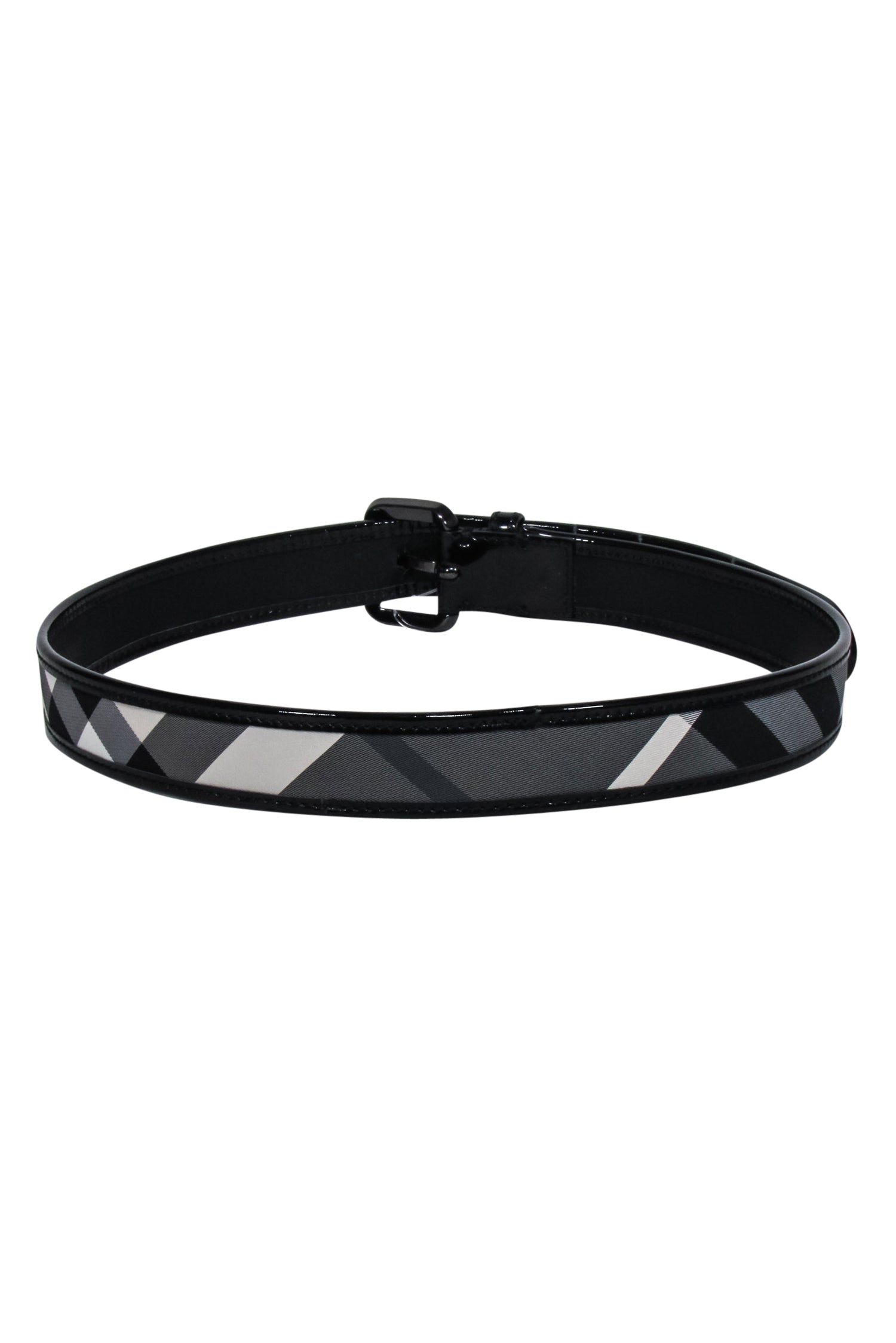 Gorgeous Burberry Black & Grey Plaid Belt - Size 4