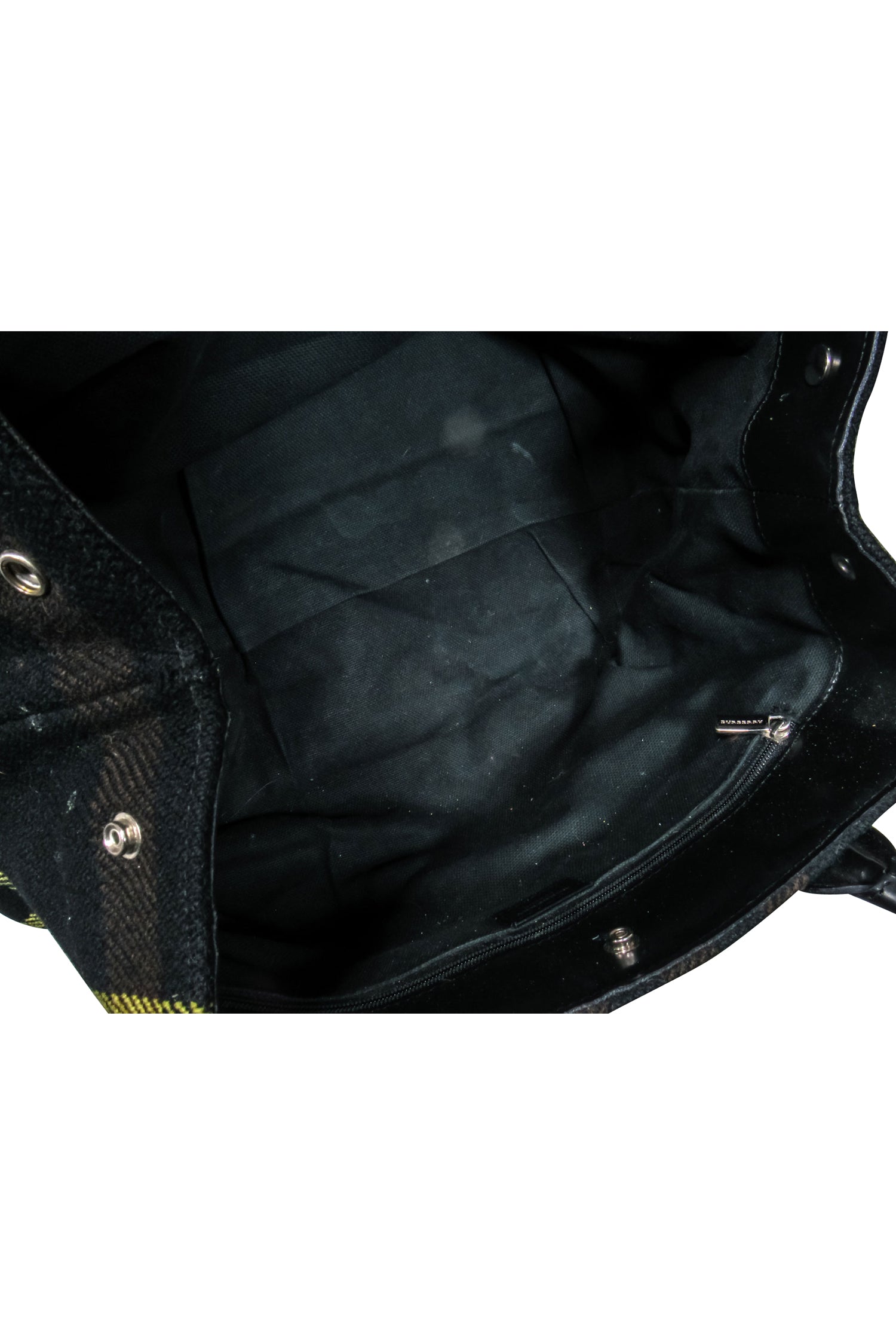 Burberry Stylish Black, Brown & Yellow Plaid Handbag