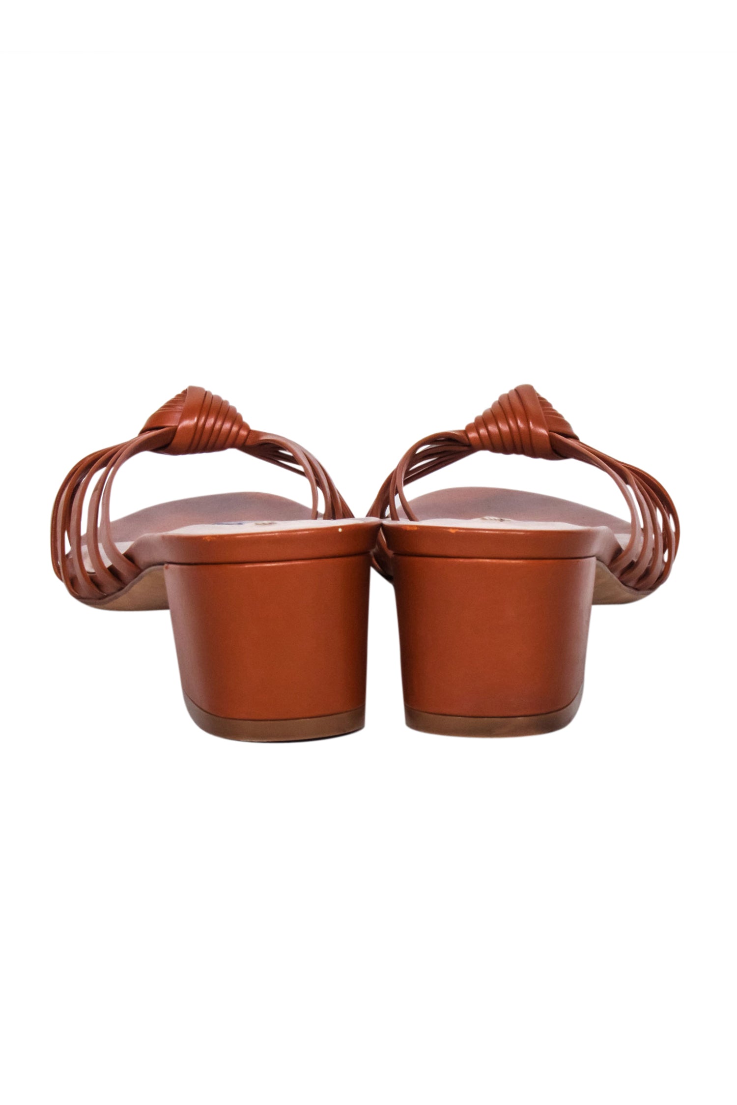Stuart Weitzman Tan Leather Knot Front Sandals - Size 8
