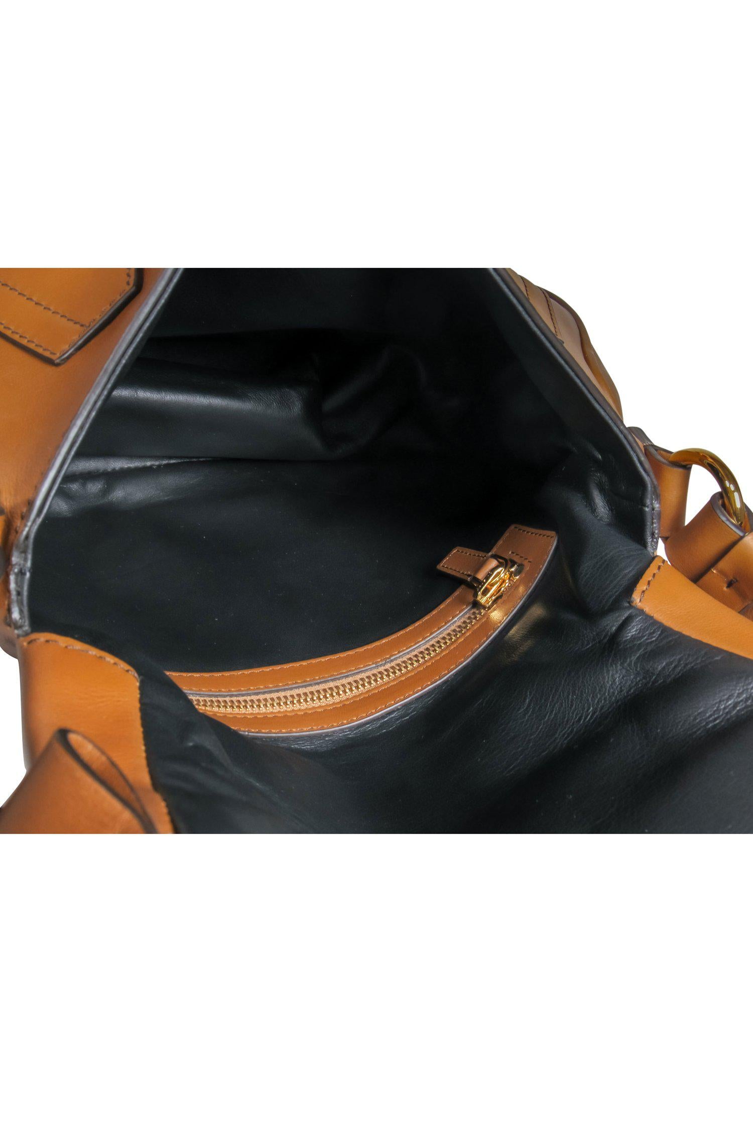 Tom Ford Brown Leather Ombre Saddle Bag - Add Western Flare to Your Look!