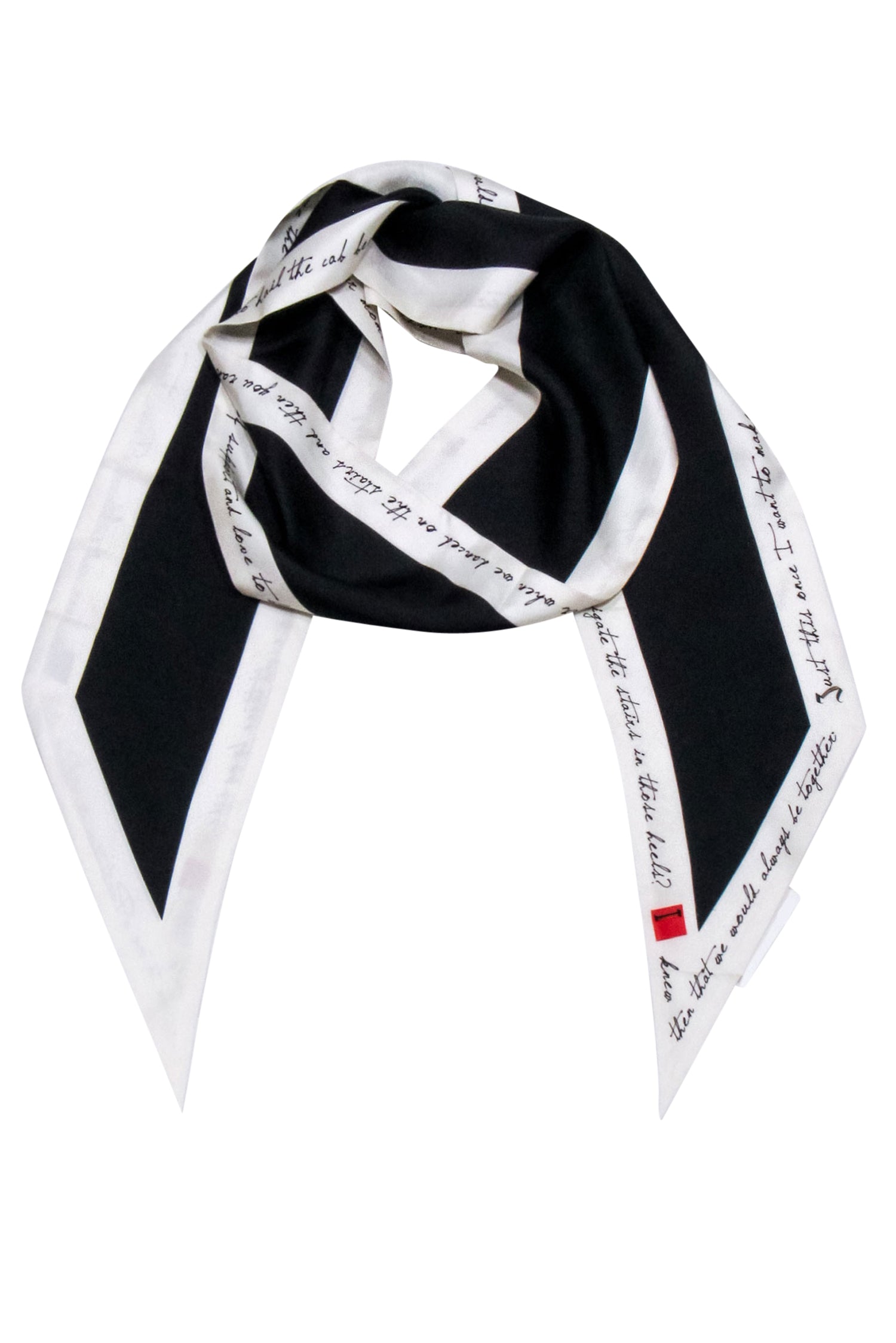 Foundrae - Stunning Black & White 100% Silk Scarf