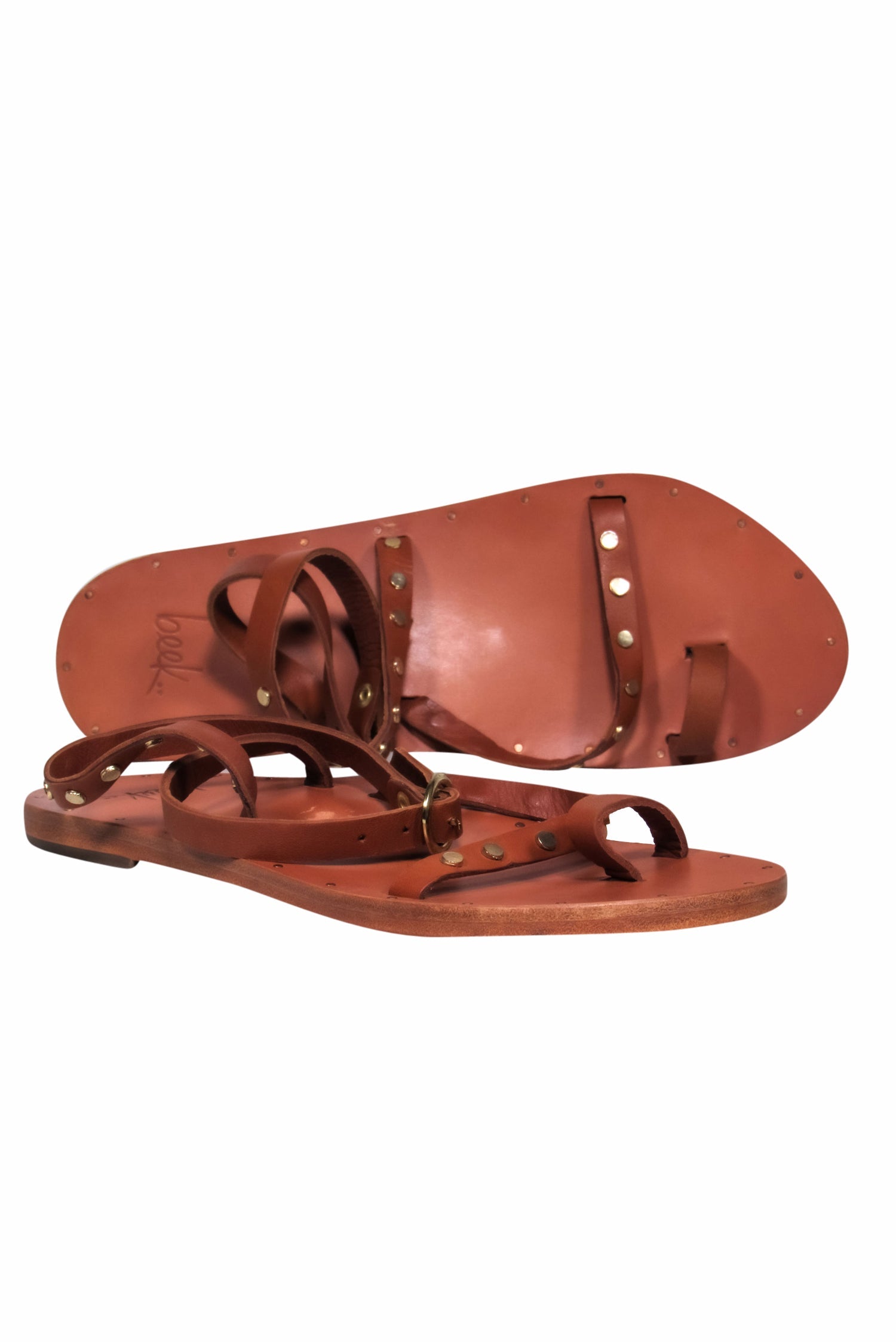 Beek - Stylish Brown Strappy Wrap Sandals Size 9
