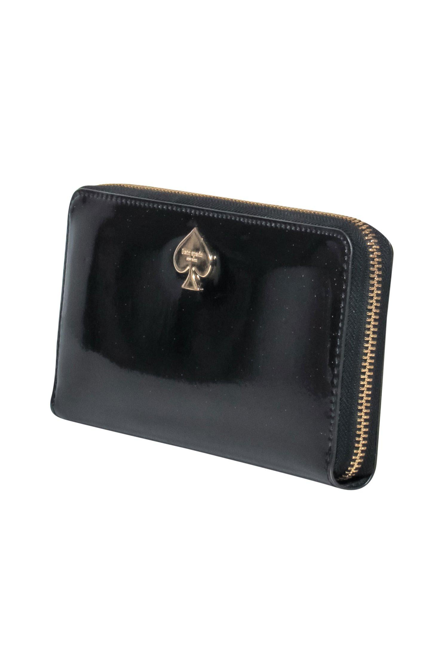 Kate Spade's Glittering Black Patent Zip-Around Wallet