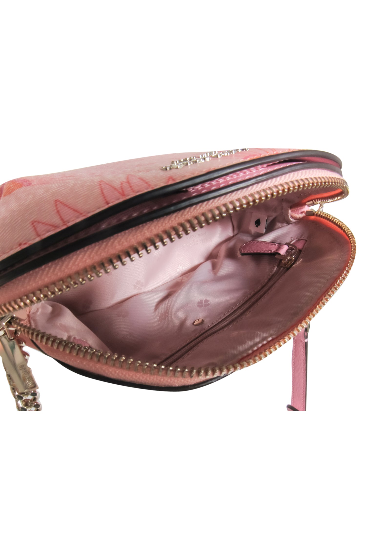 Kate Spade - Vibrant Pink & Orange Floral Print Textured Leather Crossbody Bag