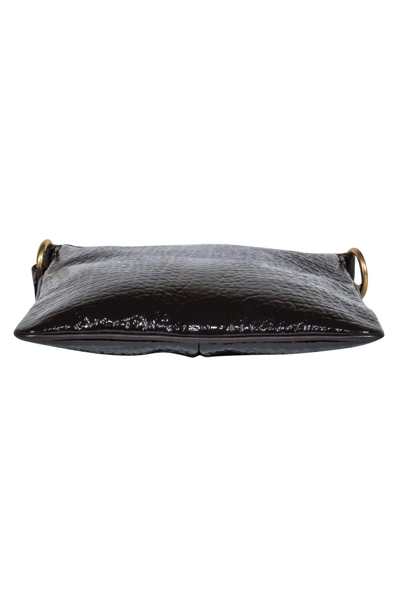 Marc by Marc Jacobs - Stunning Brown Patent Leather Reptile Embossed Crossbody