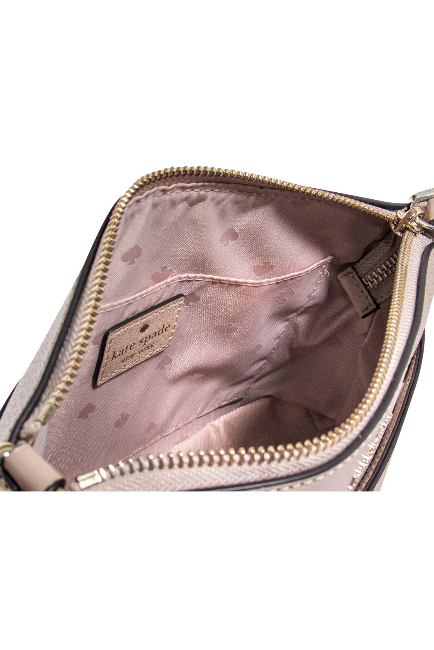 Kate Spade Pinkish Beige Smooth Leather Crossbody: Chic & Effortless