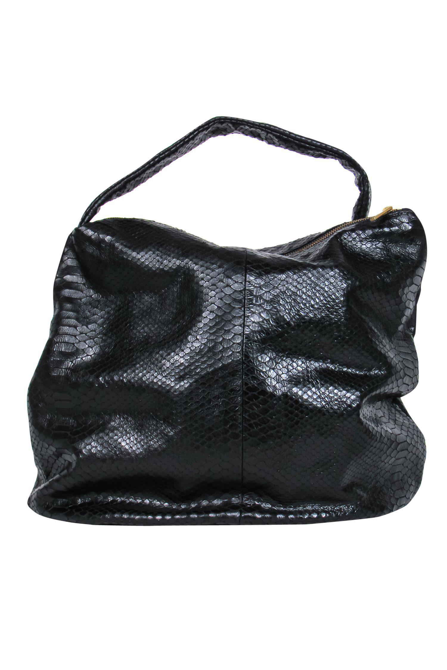 Lupo - Stunning Large Black Snakeskin Hobo Bag