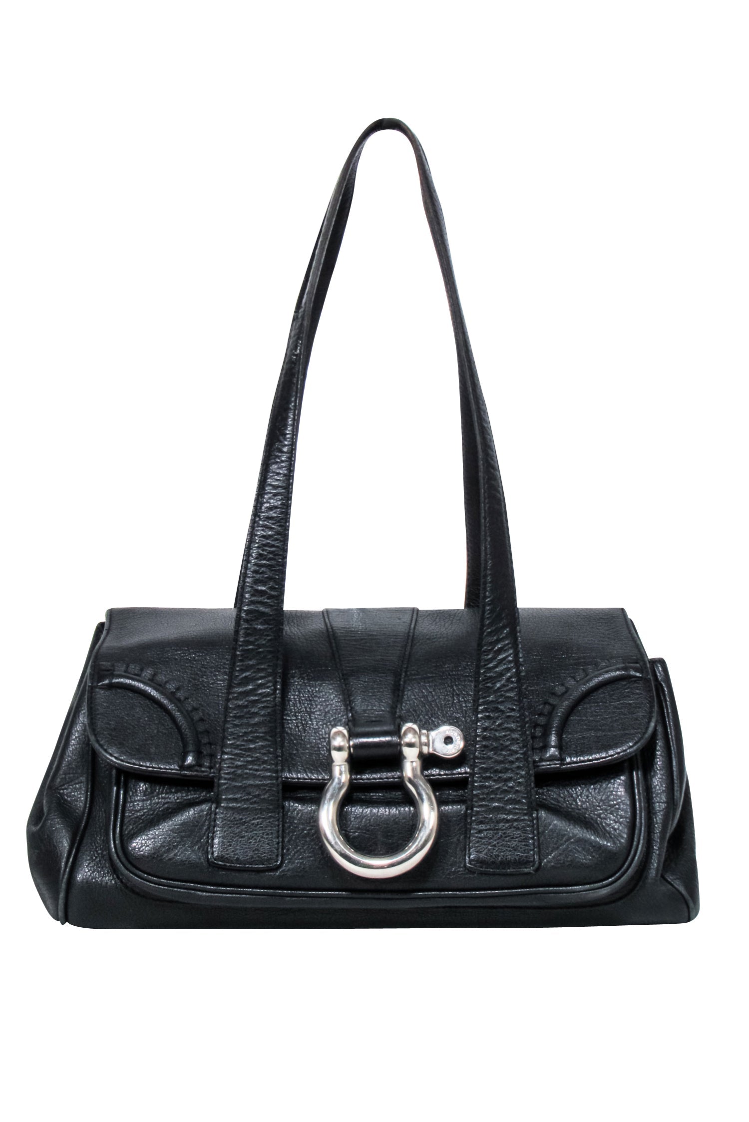Burberry Black Leather Y2K Shoulder Bag: The Ultimate Chic Accessory