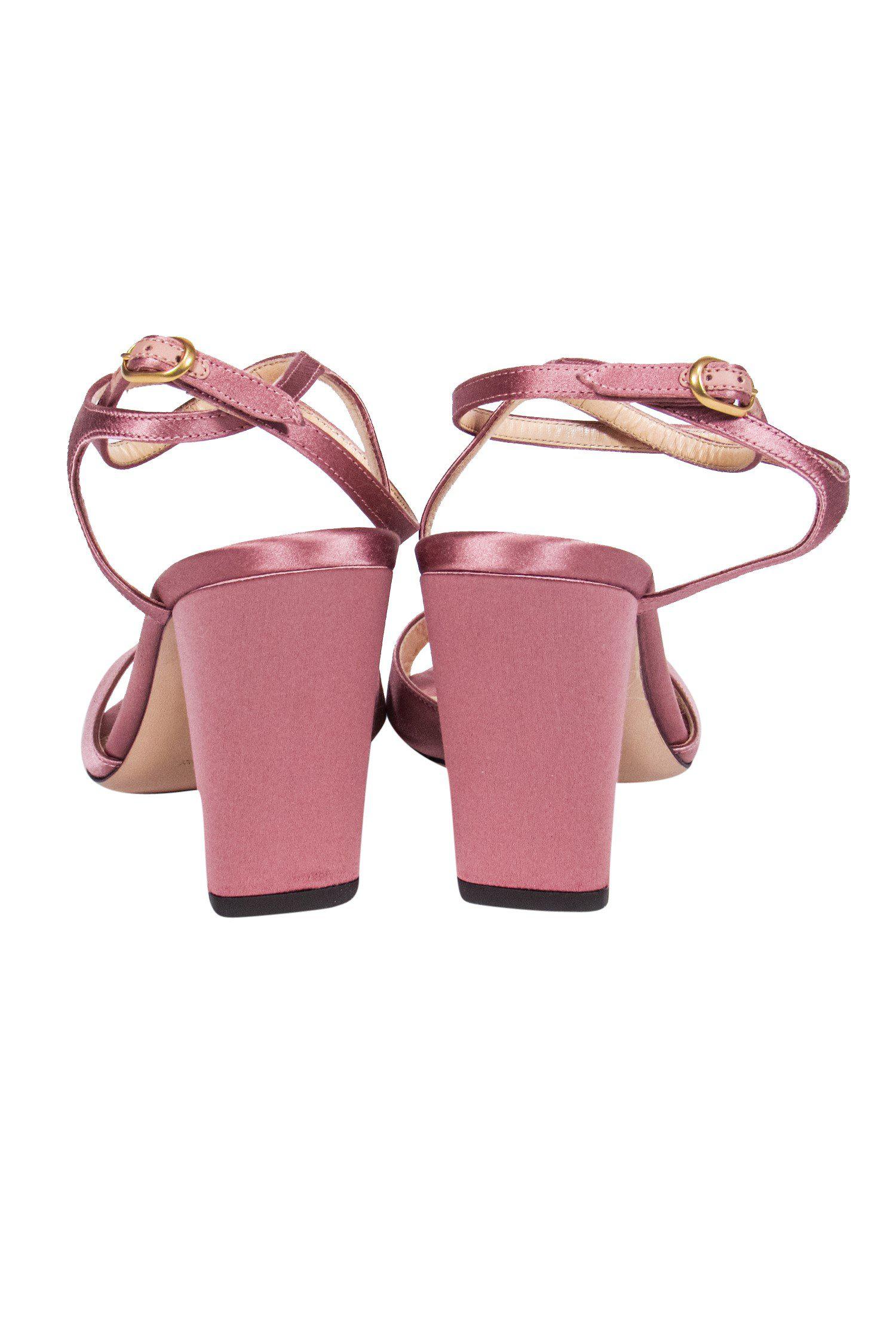 Marion Parke - Enchanting Blush Pink Satin Loretta Heels in Size 8.5