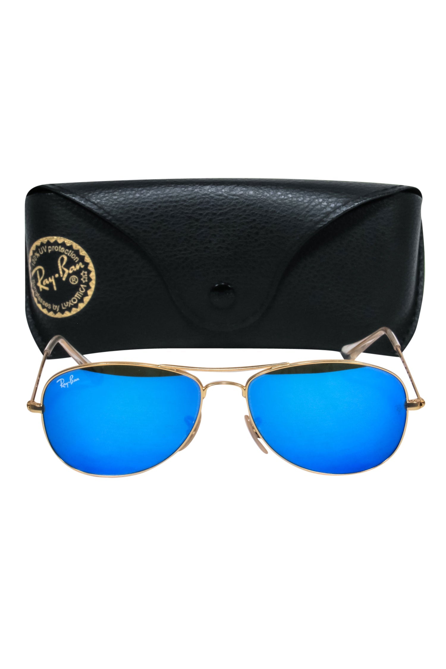 Ray-Ban Gold & Blue Reflective Aviator Sunglasses - Stylish Adventure Gear