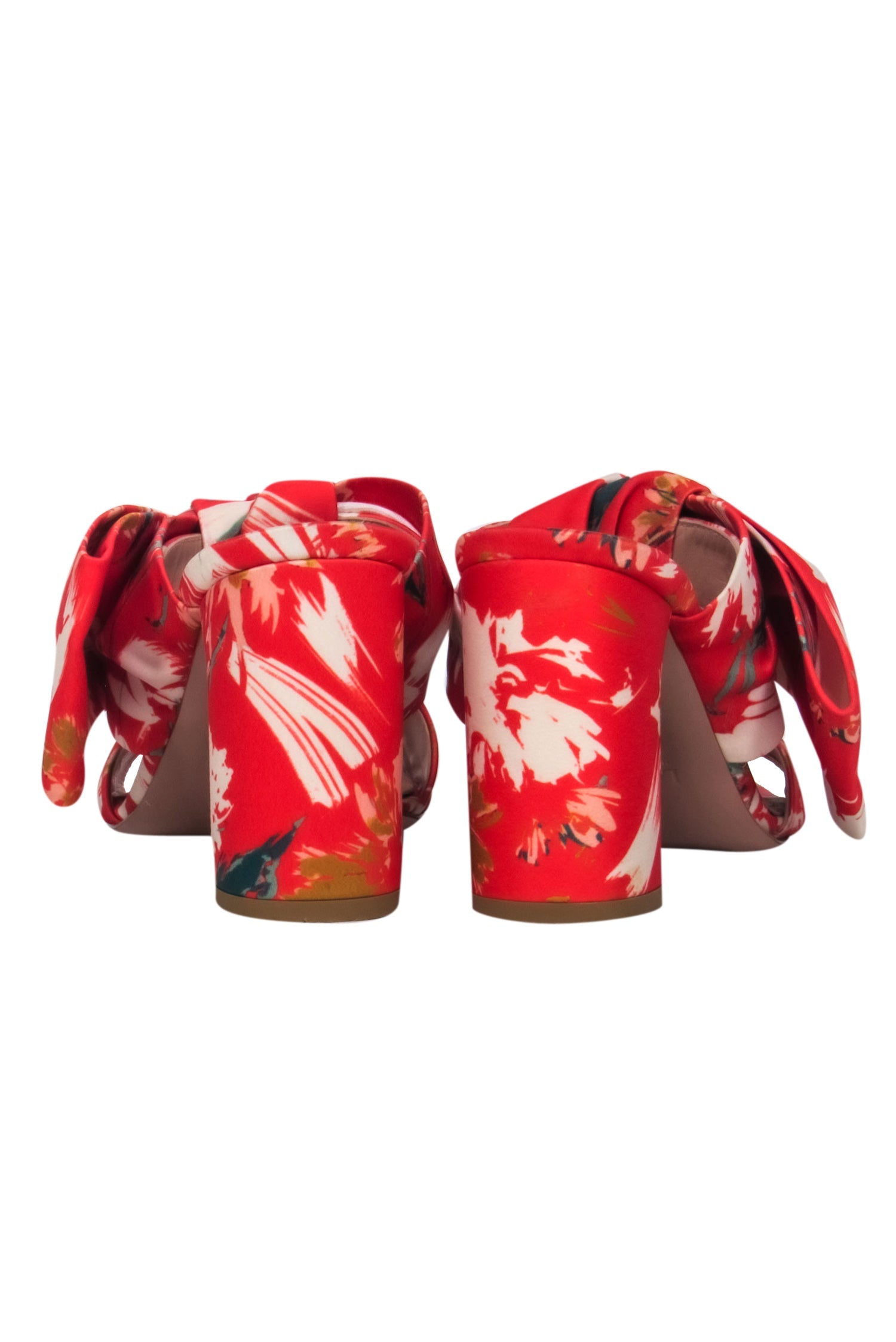 Lewitt Red Floral Print Mule Pumps - Size 7.0 - Irresistible Date Night Shoes