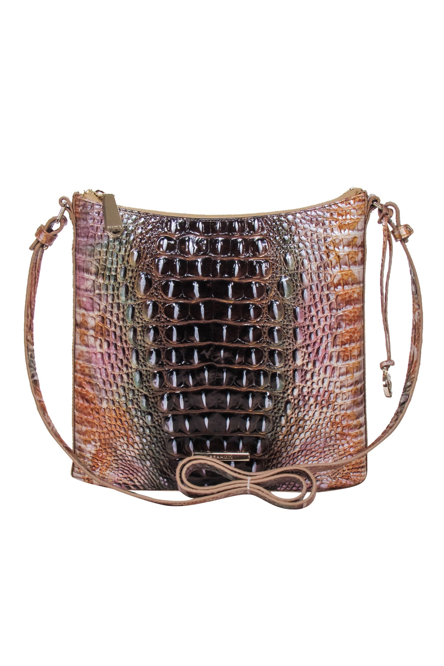 Brahmin Gold Multi Ombre Croc-Embossed Leather Crossbody: A Fashion Statement