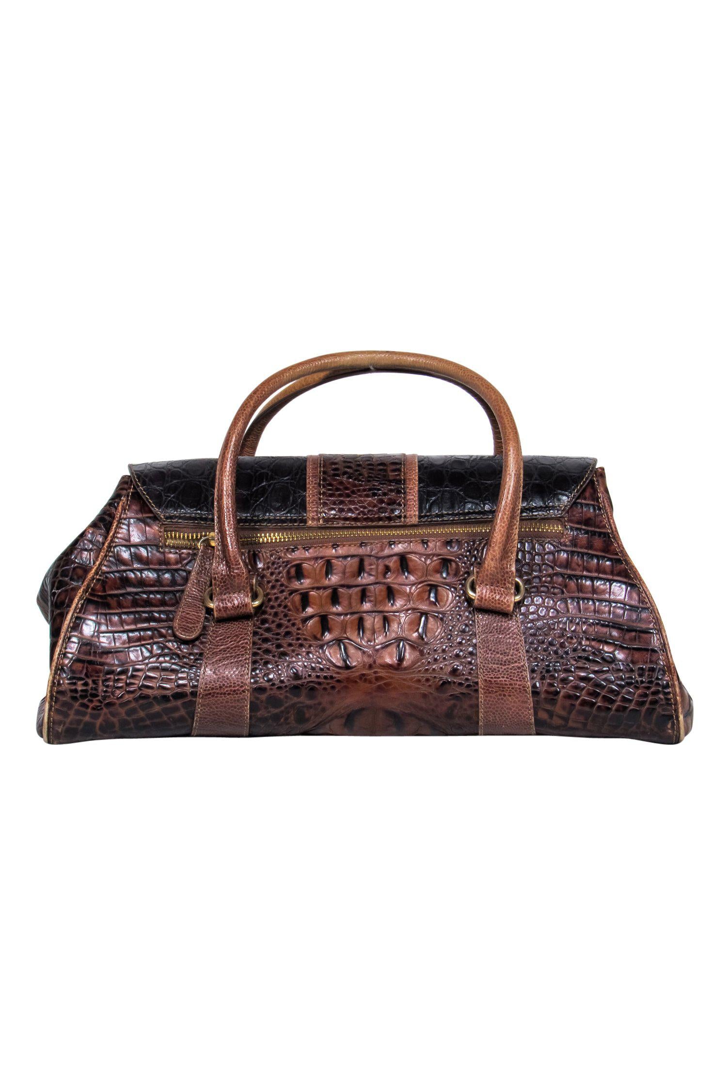 Brahmin's Stunning Brown Alligator Embossed Handbag
