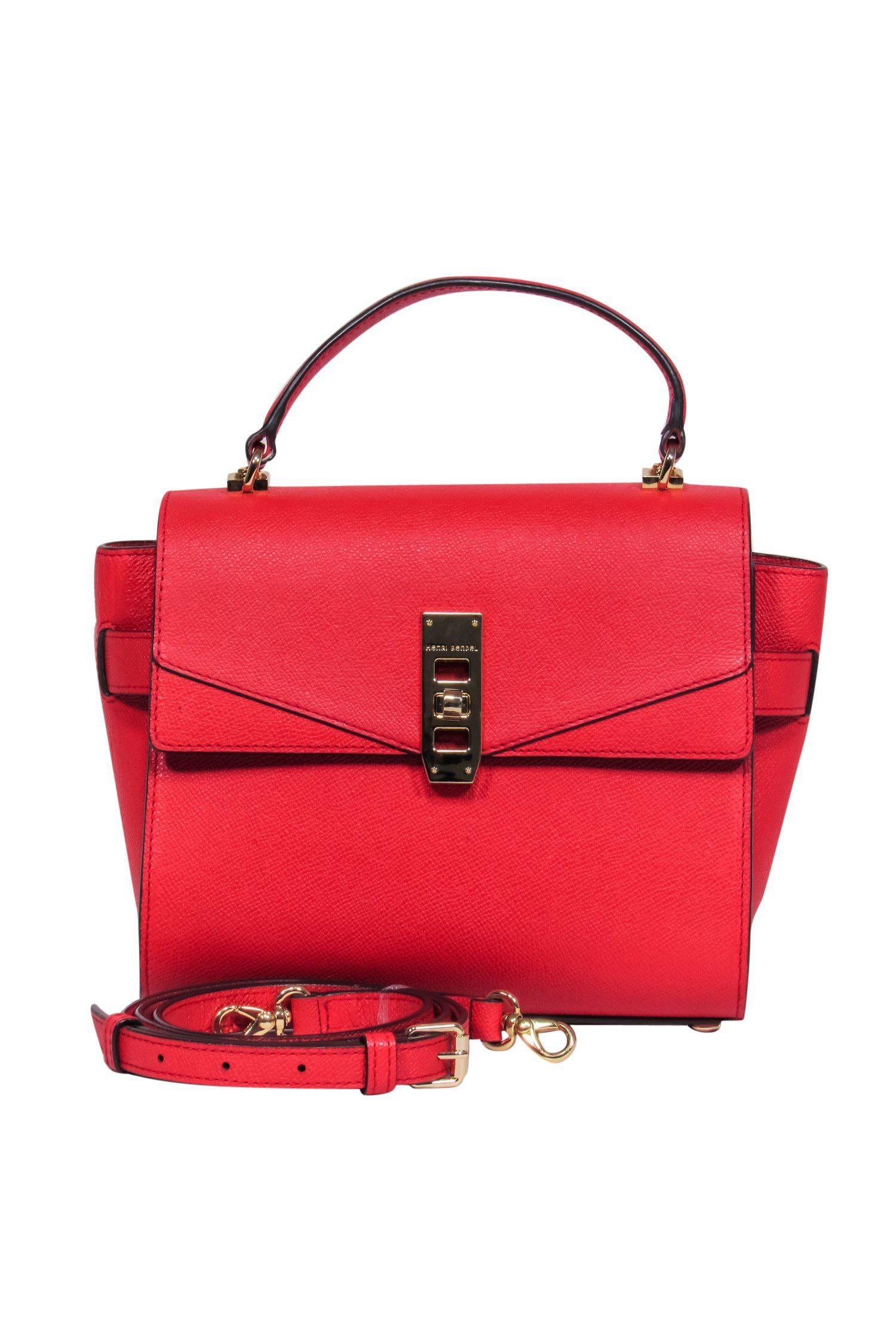 Henri Bendel's Stunning Red Textured Leather Mini Convertible Satchel