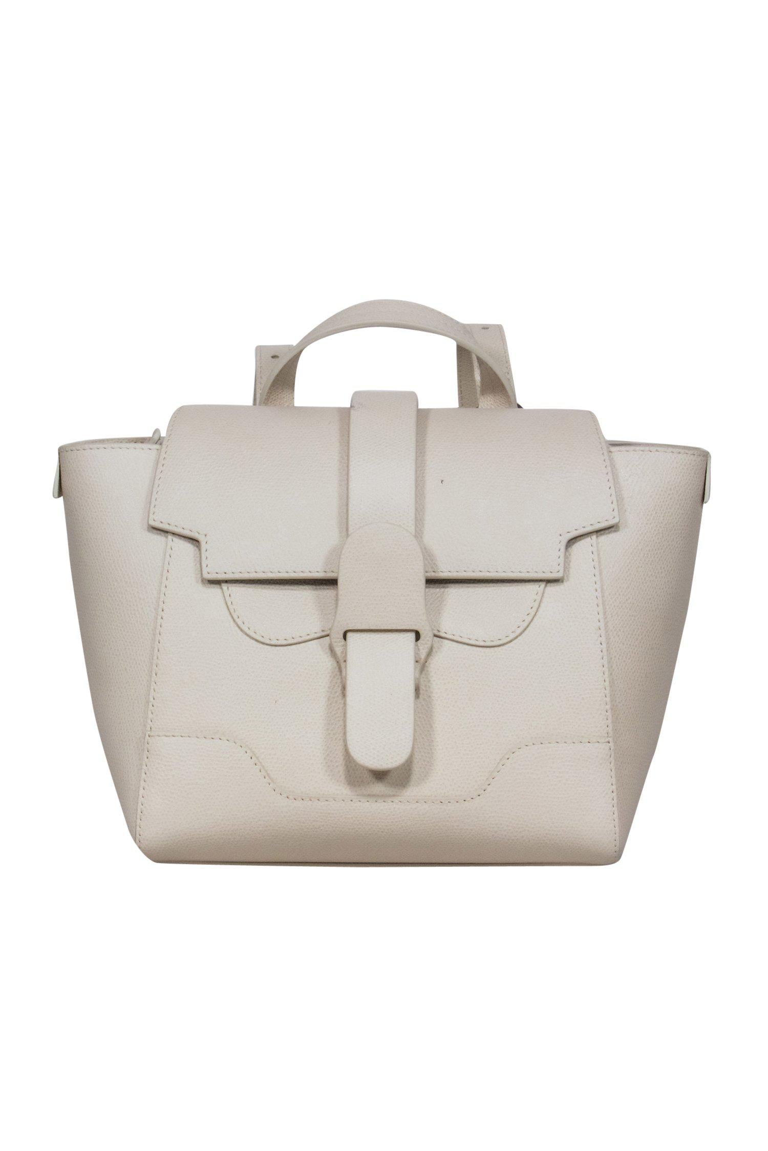 Senreve - Chic Ivory Textured Leather Square Backpack