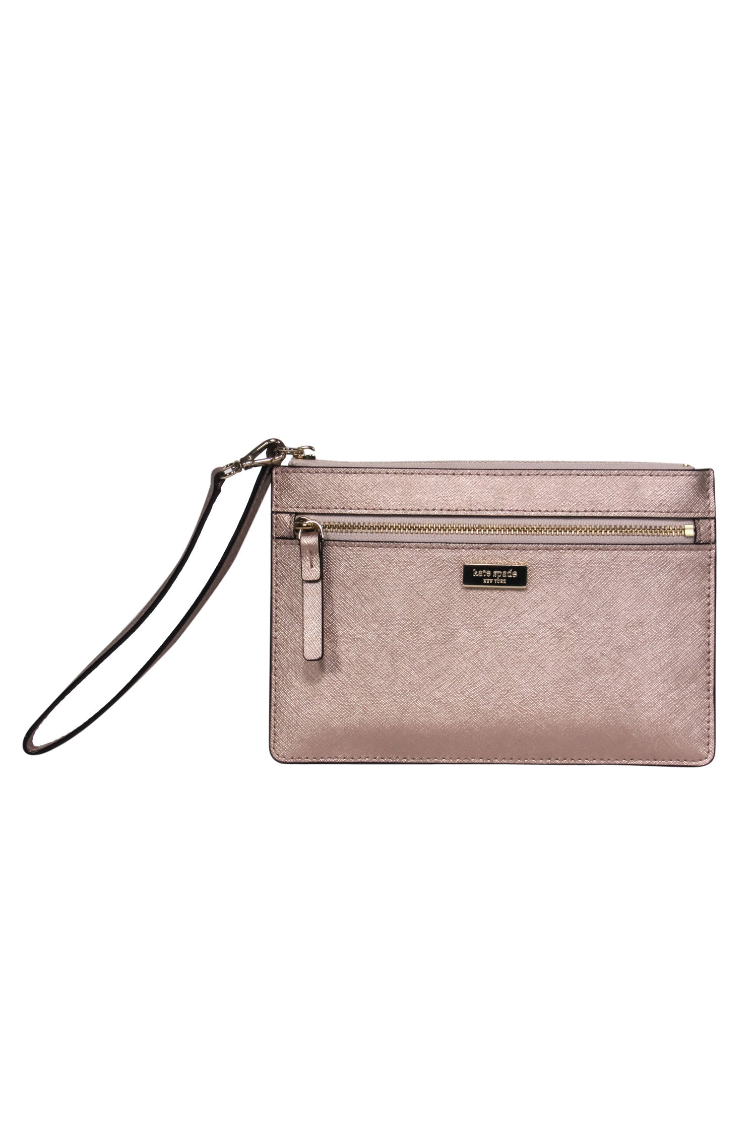 Kate Spade Rose Gold Textured Leather Newbury Lane Wristlet - A Fashionable Essential