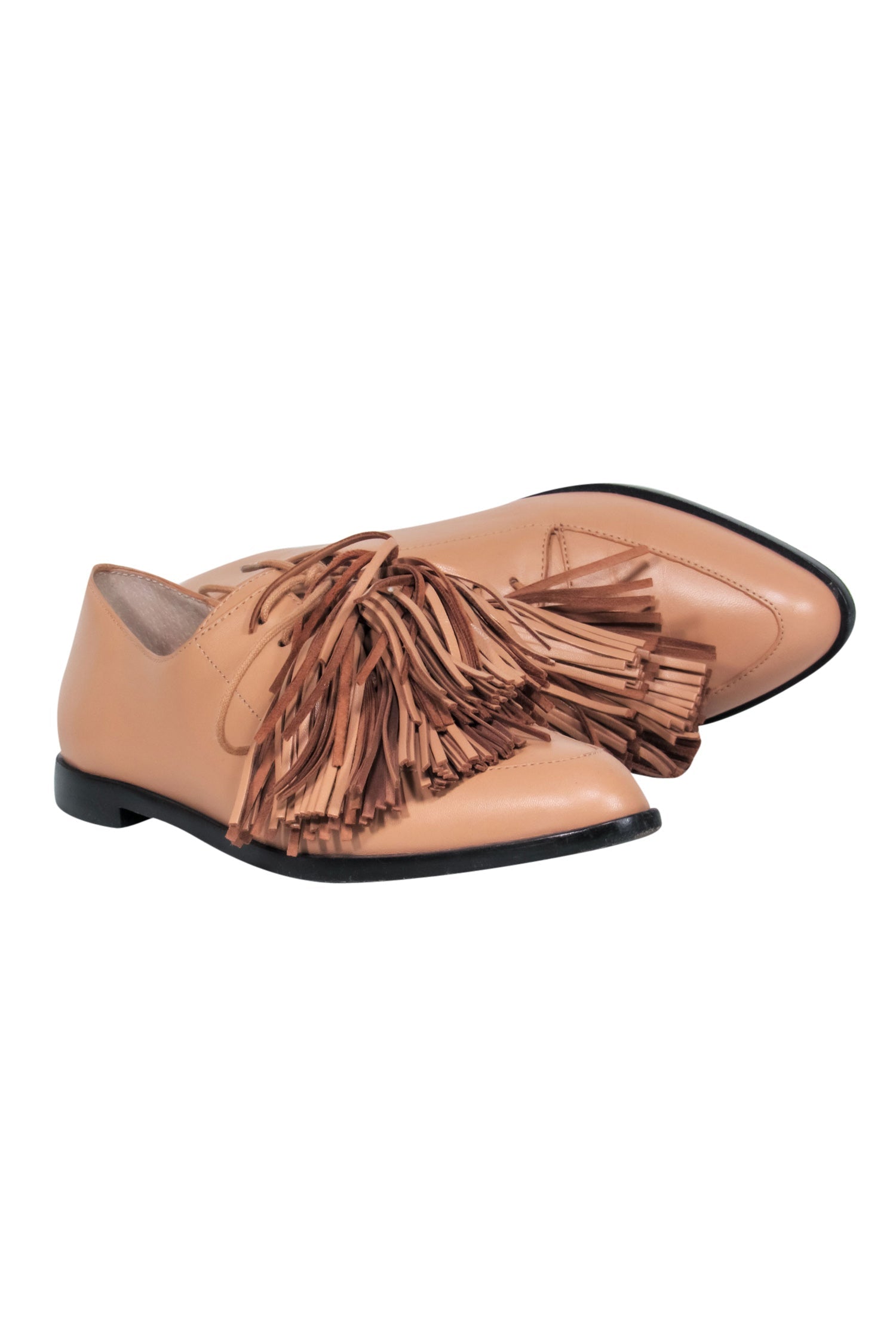 Loeffler Randall Tan Leather Tassel Front Loafers - Size 6 - Spring and Summer Must-Haves