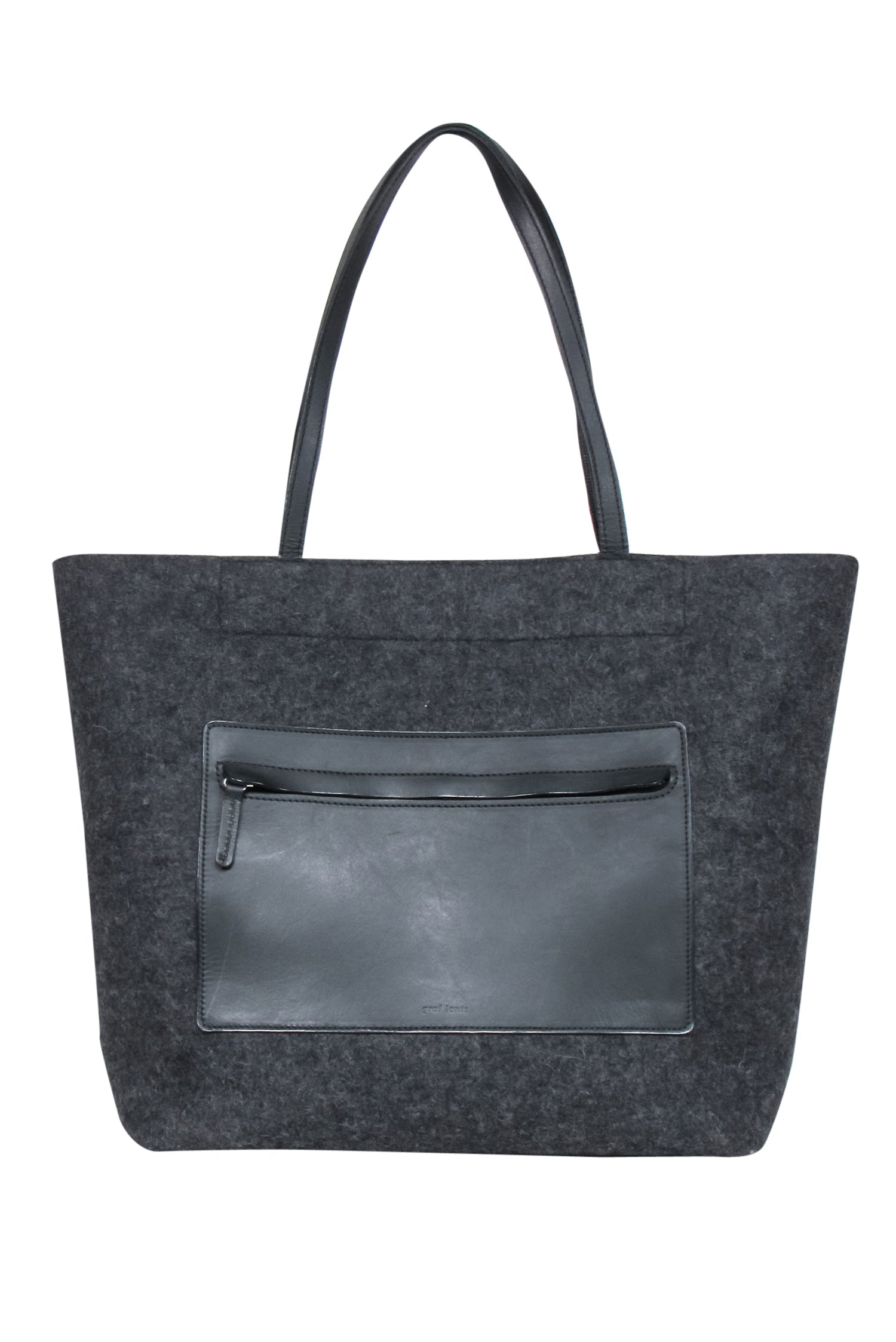 Graf Lantz - Stunning Gray Wool Felt & Leather Tote Bag
