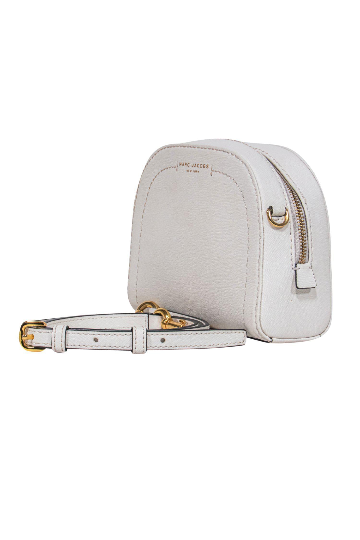 Marc Jacobs' Exquisite Cream Textured Leather Domed Crossbody Bag