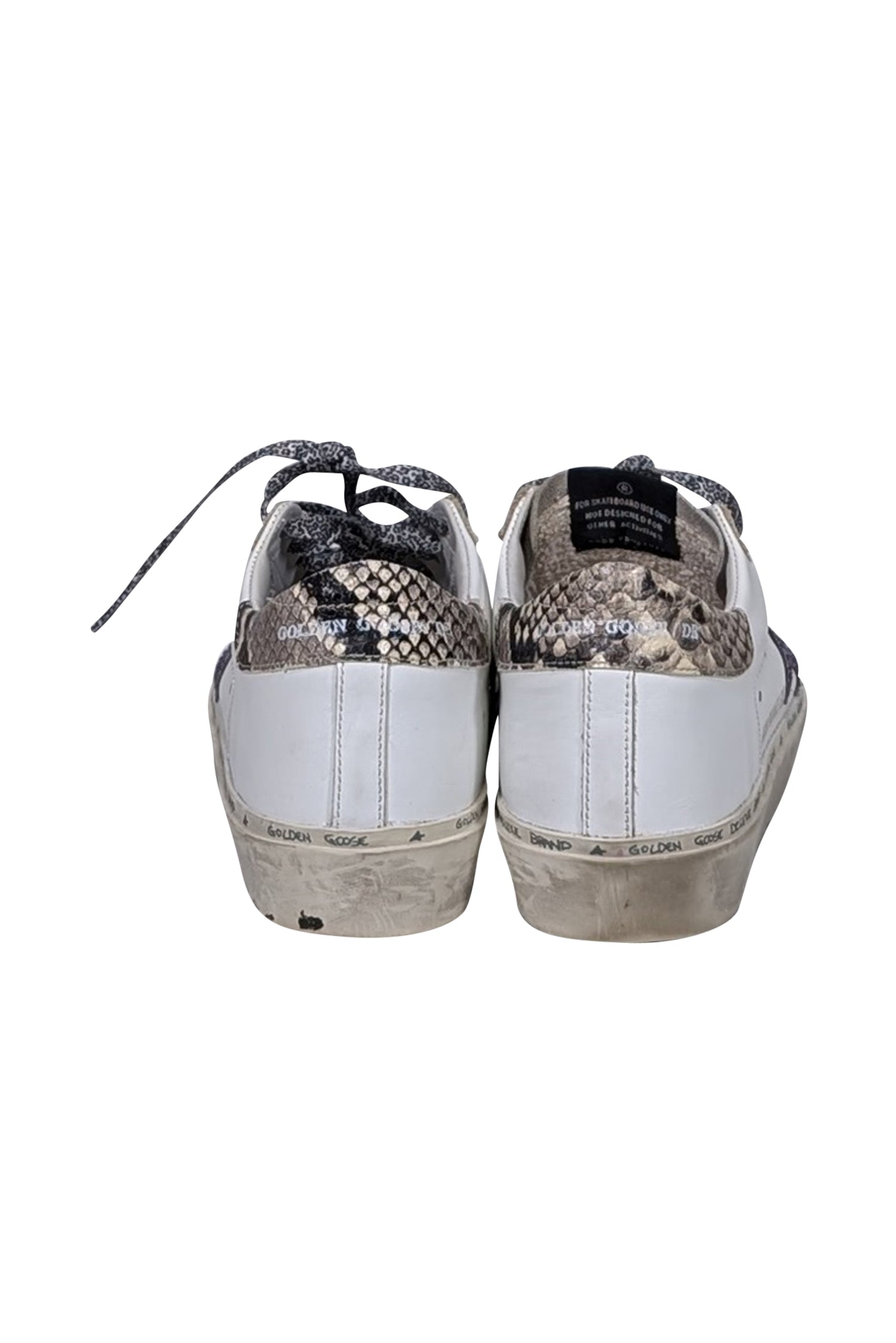 Golden Goose White Hi - Star Sneakers with Purple Glitter Star - Size 8