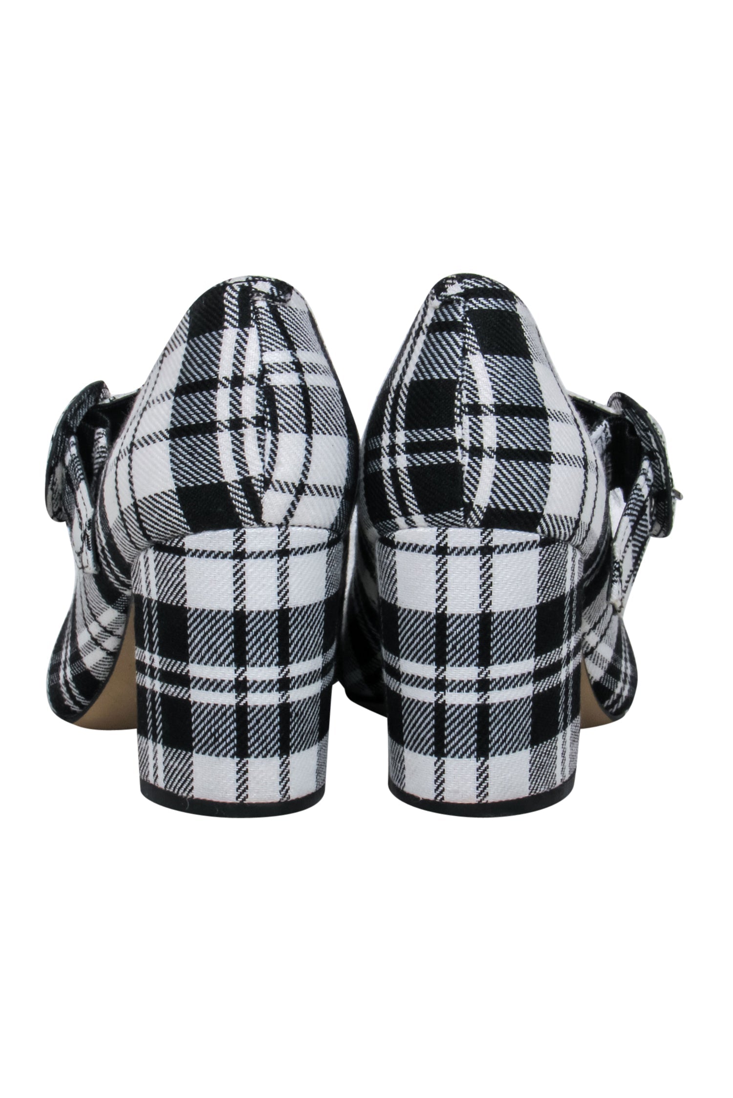 Marc Fisher's Stunning Black & White Plaid Mary-Jane Pumps with Buckle - Size 7.5