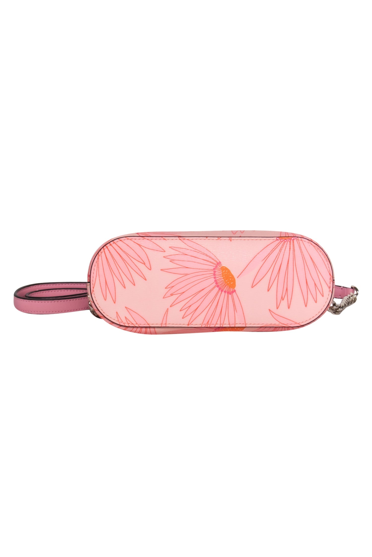 Kate Spade - Vibrant Pink & Orange Floral Print Textured Leather Crossbody Bag