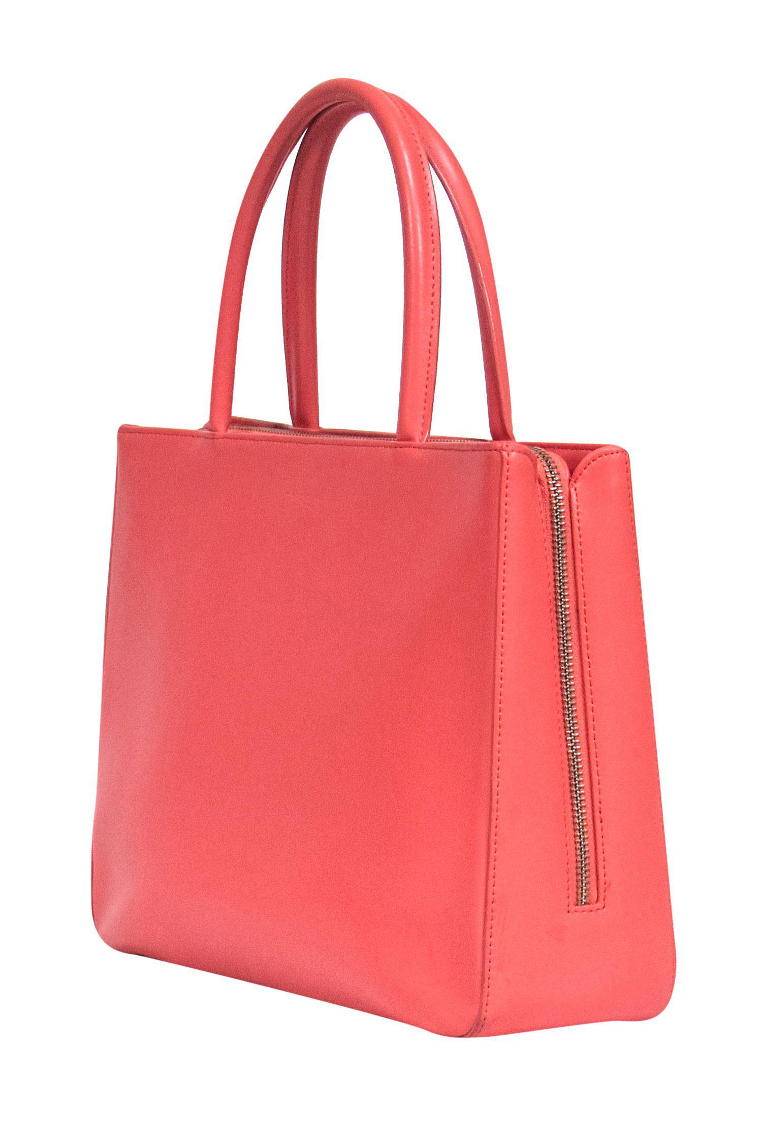 Furla - Stunning Coral Leather Structured Small Tote Bag