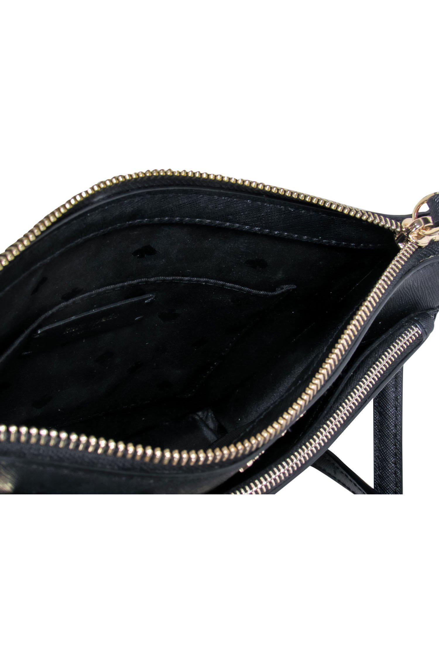 Kate Spade's Chic Black Textured Square Crossbody Bag