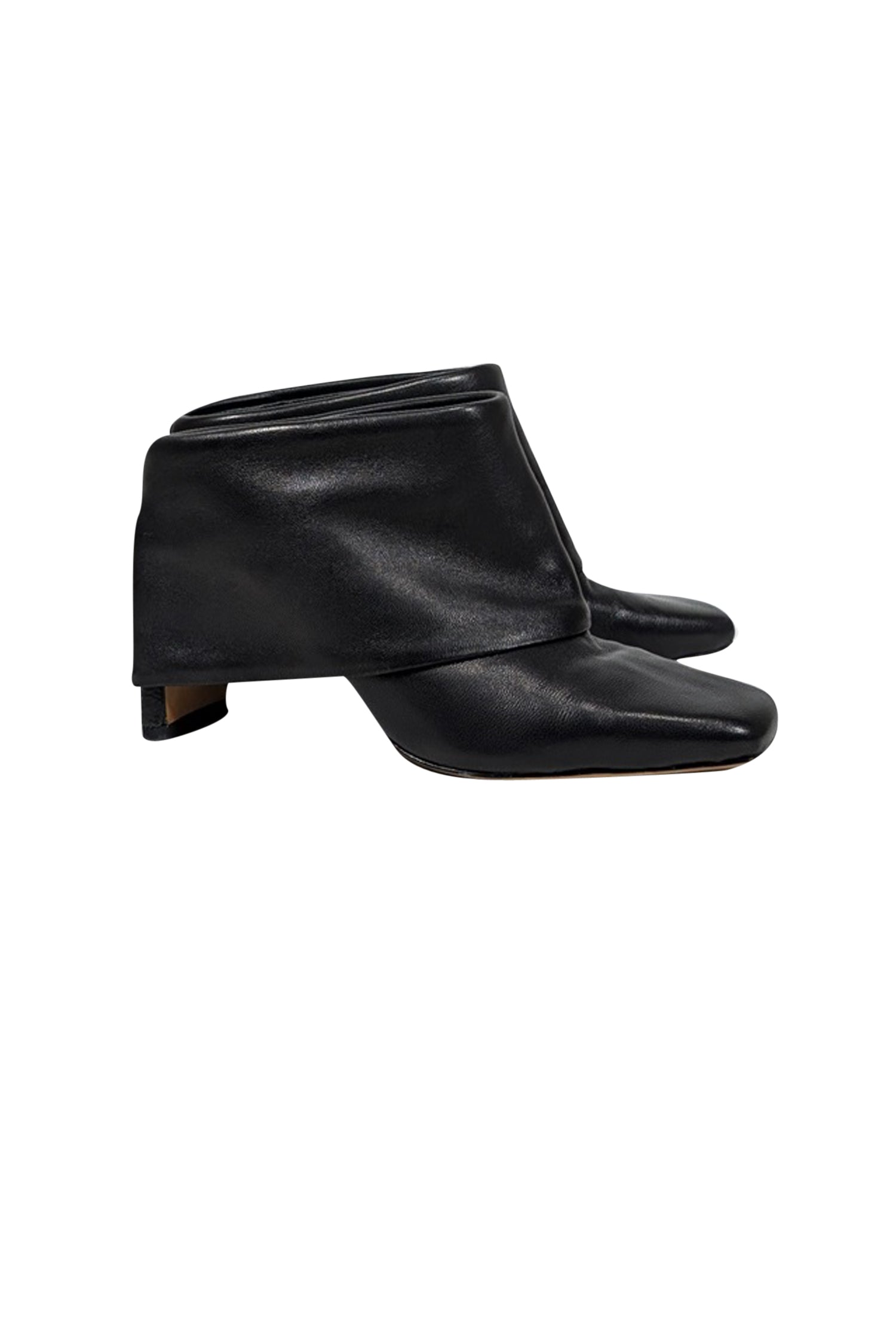 Jonathan Simkhai - Chic Black Leather Square Toe Faux Bootie Mule in Size 6