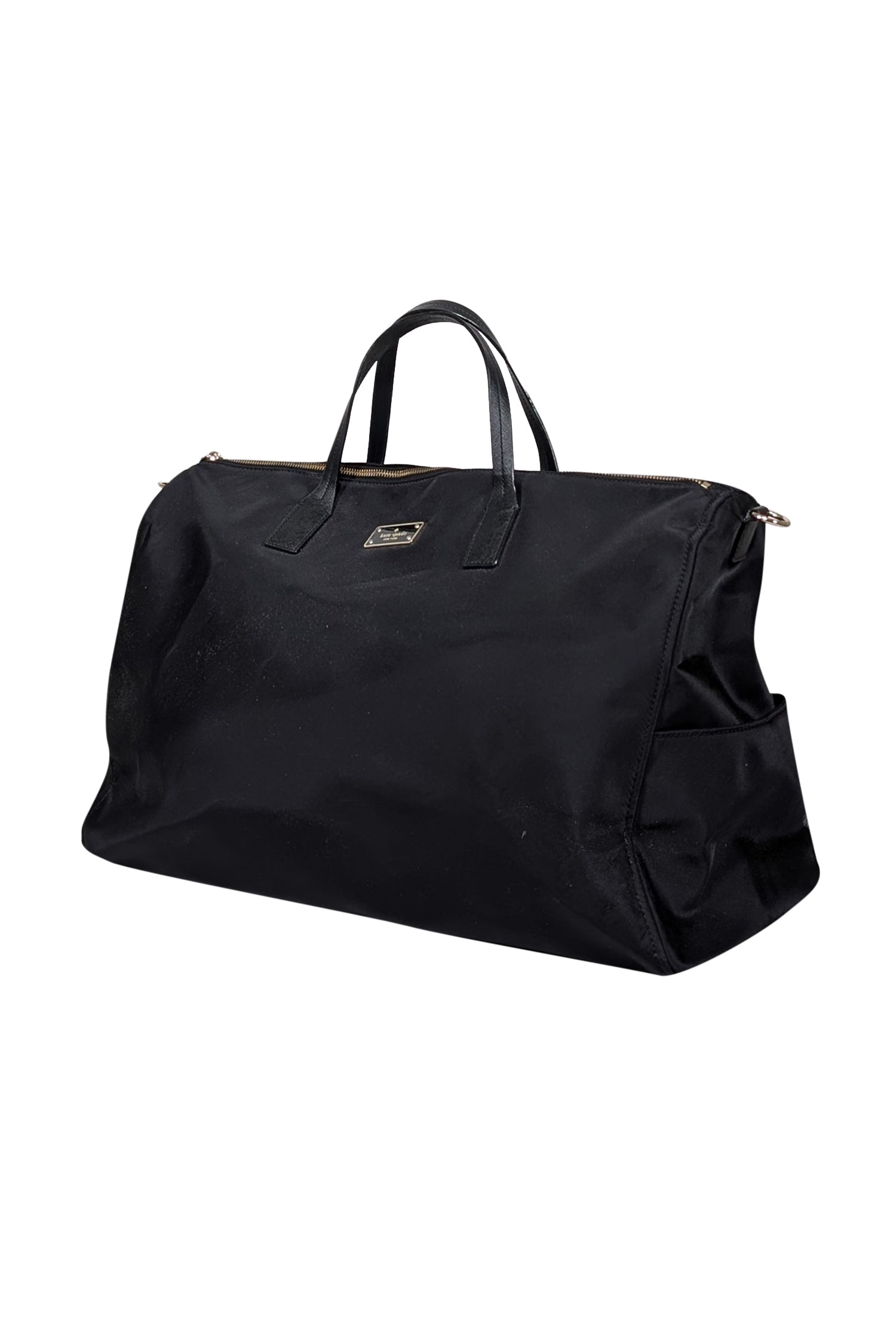 Kate Spade Luxurious Black Nylon Large Duffle Bag for Stylish Travel