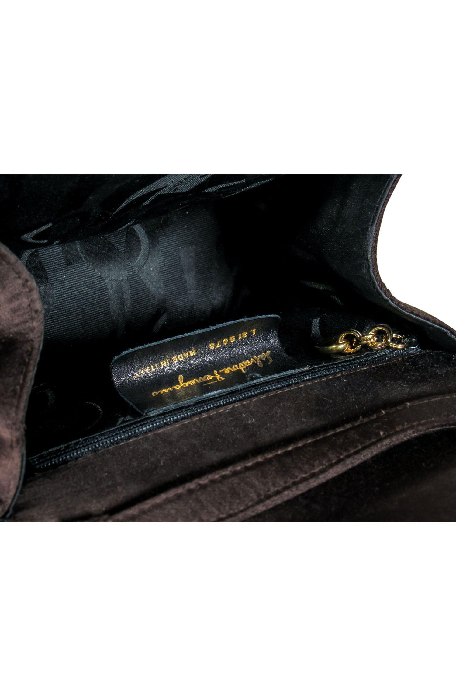 Ferragamo - Stunning Dark Brown Satin Bow Crossbody Bag