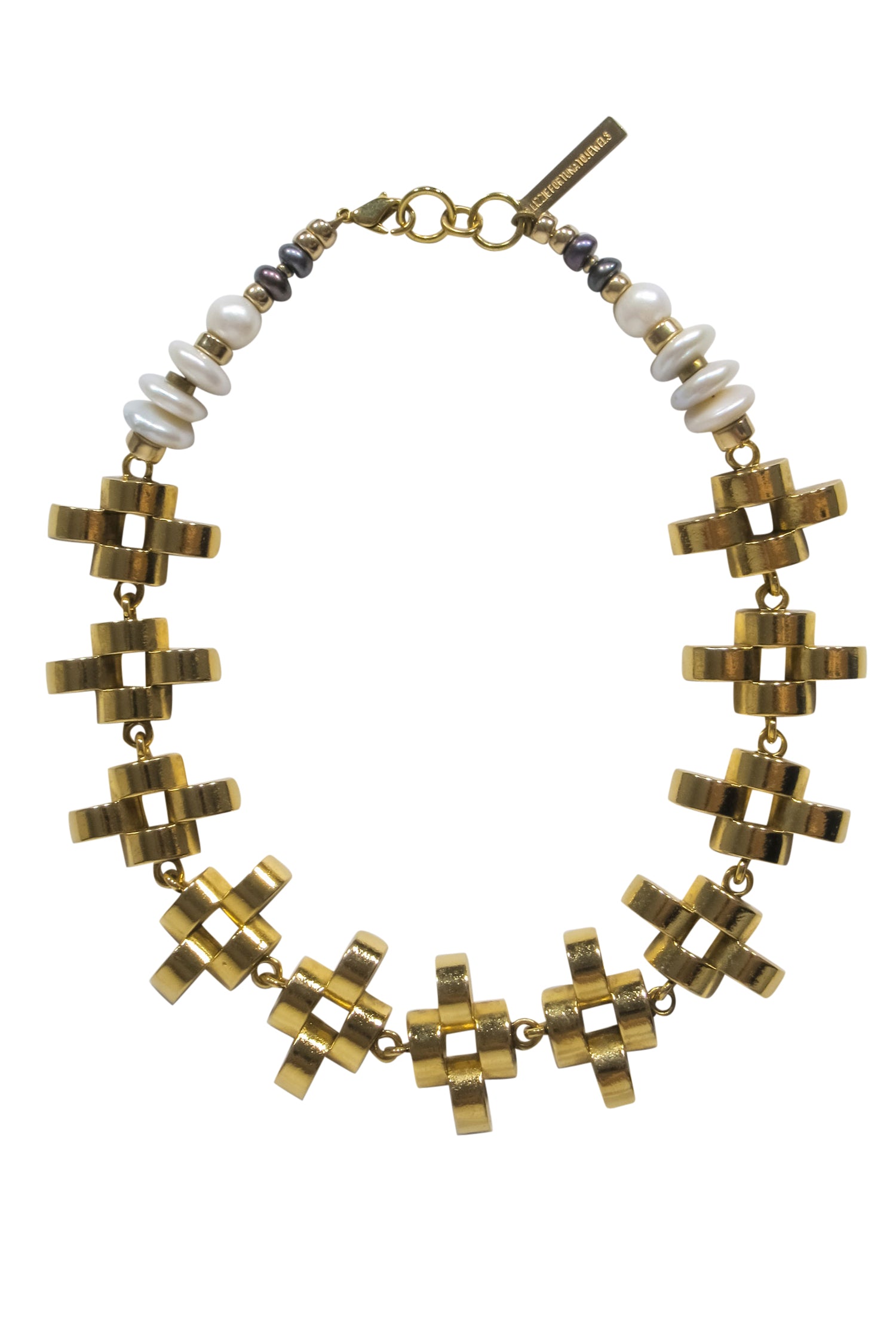 Lizzie Fortunato - Stunning Gold-Toned Chunky Pearl Necklace