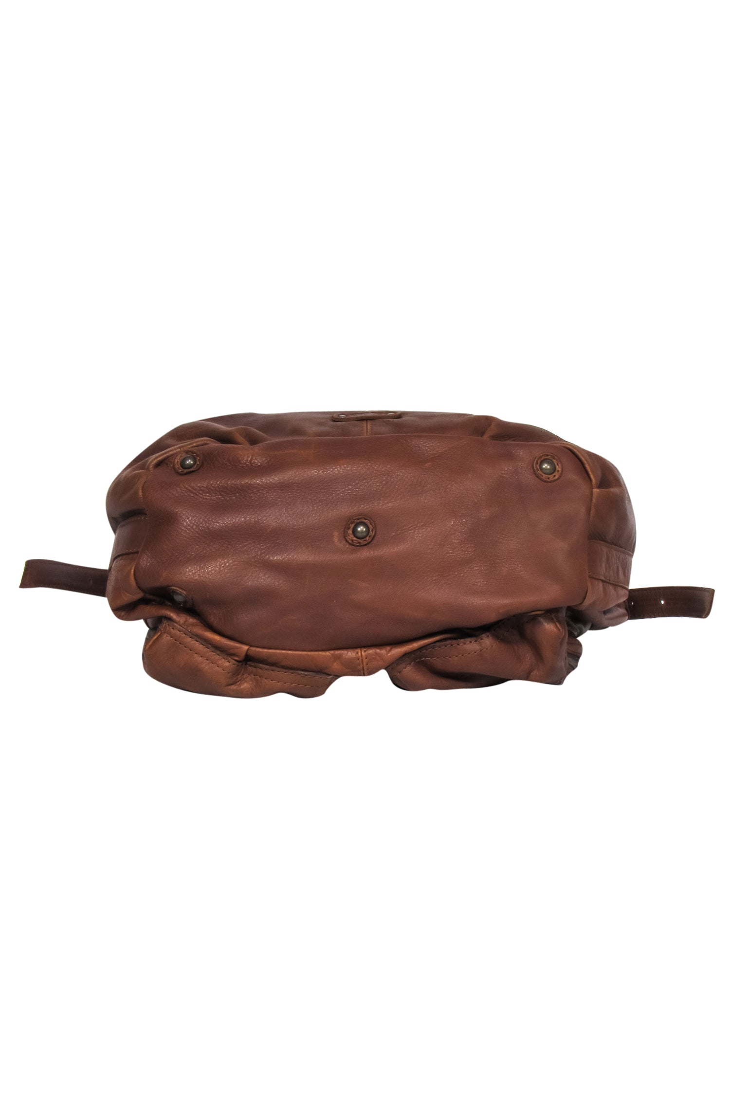 Frye's Stunning Brown Leather Studded Drawstring Crossbody Bag
