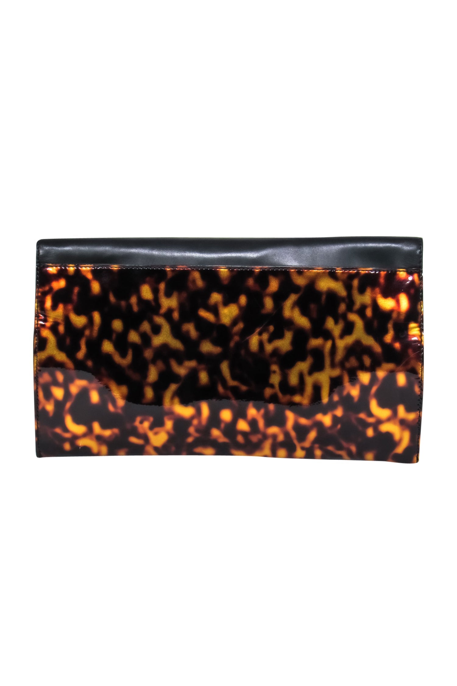 Pour La Victoire - Stylish Leather & Tortoise Shell Print Envelope Shoulder Purse