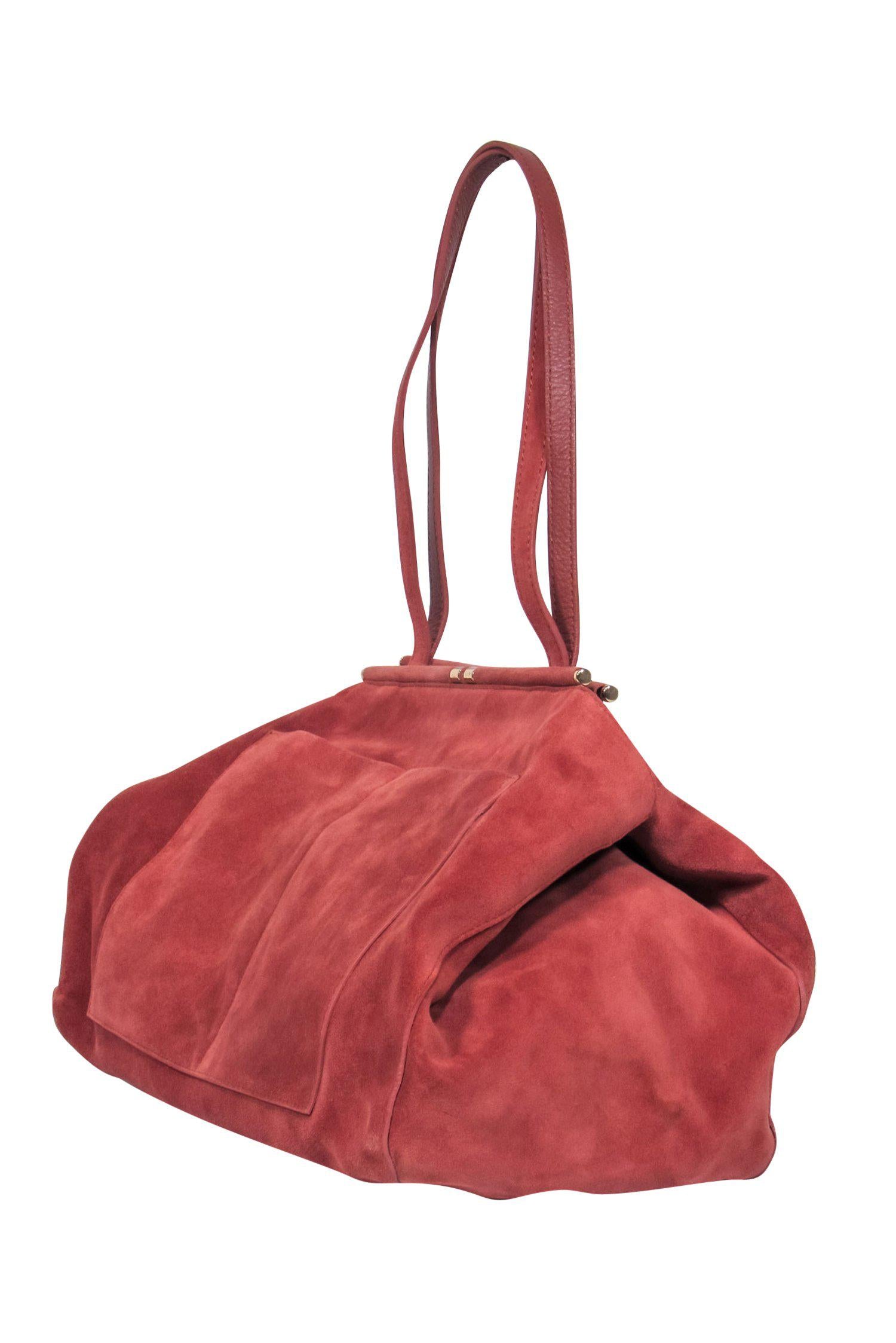 Sezane - Irresistible Rose Pink Suede Carryall Handbag