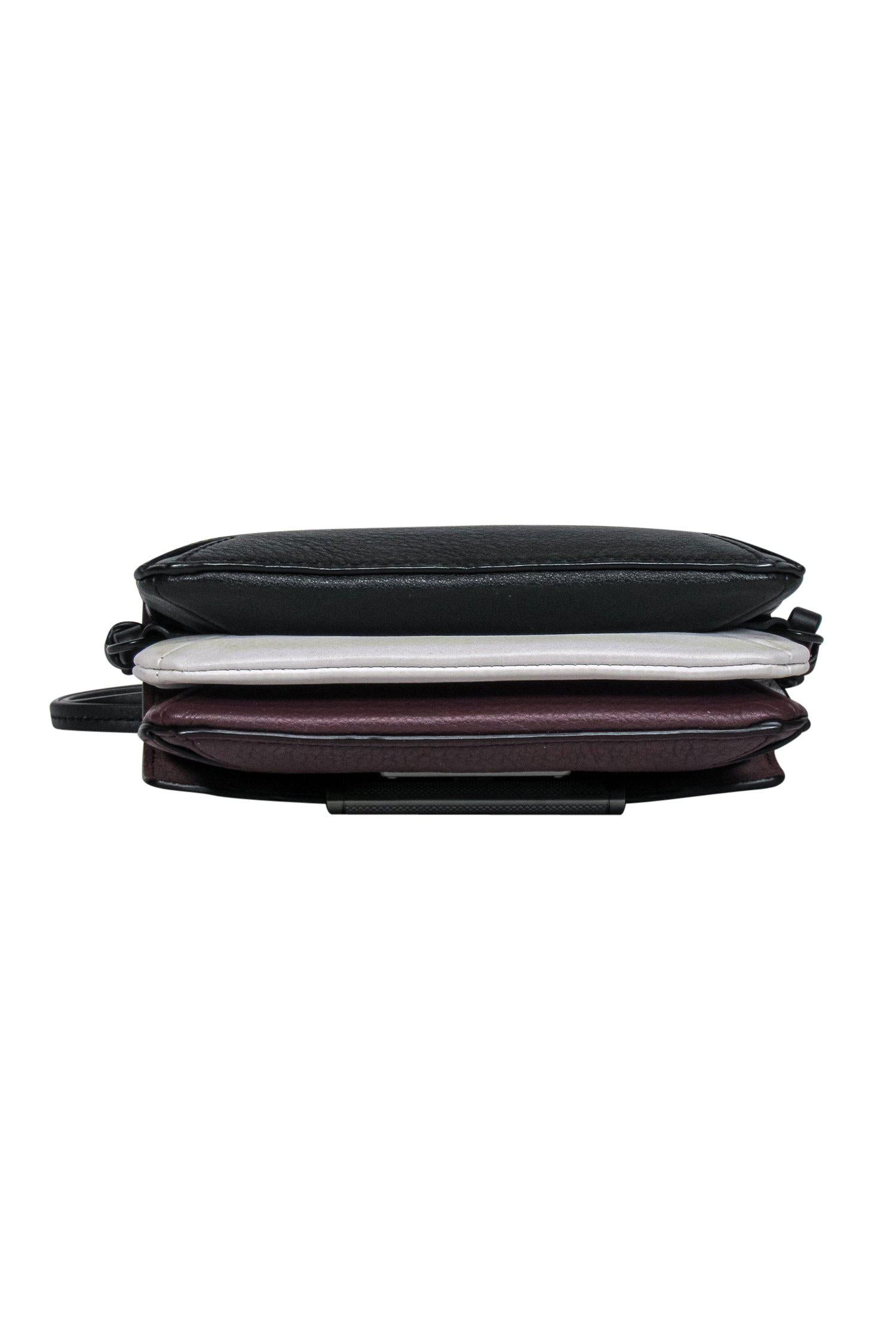 Rag & Bone - Stunning Maroon, Black & White Small Leather Crossbody Bag
