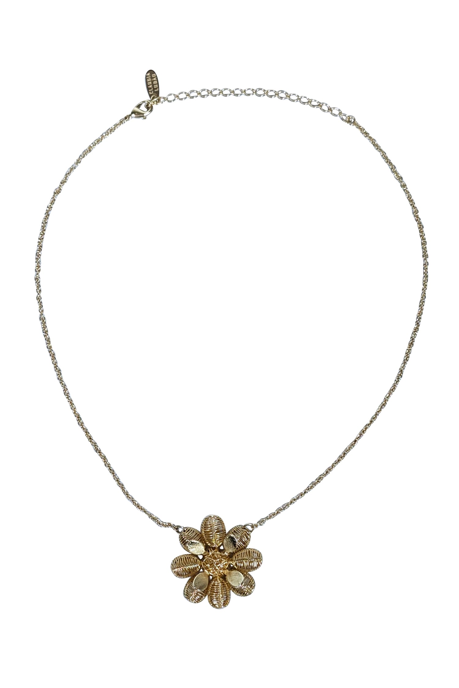 Claudia Lobau - Stunning Gold Chain Large Flower Pendant Necklace