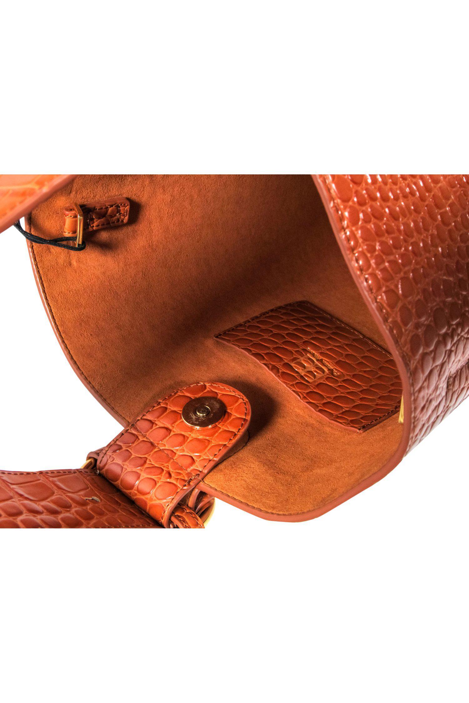 Parisa Wang's Stunning Warm Brown Embossed Bucket Bag